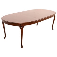 Thomasville Queen Anne Mahogany Extension Dining Table, Newly Refinished