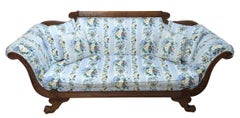 Thomasville Regency Style Carved Mahogany Camelback Sofa
