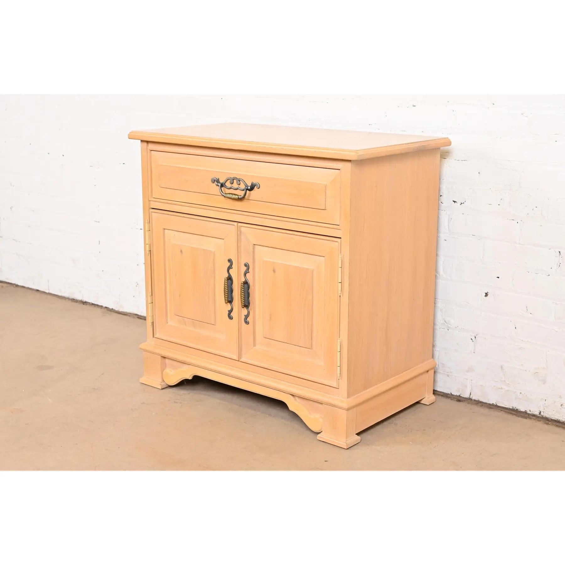 American Thomasville Rustic European Pine Nightstand For Sale