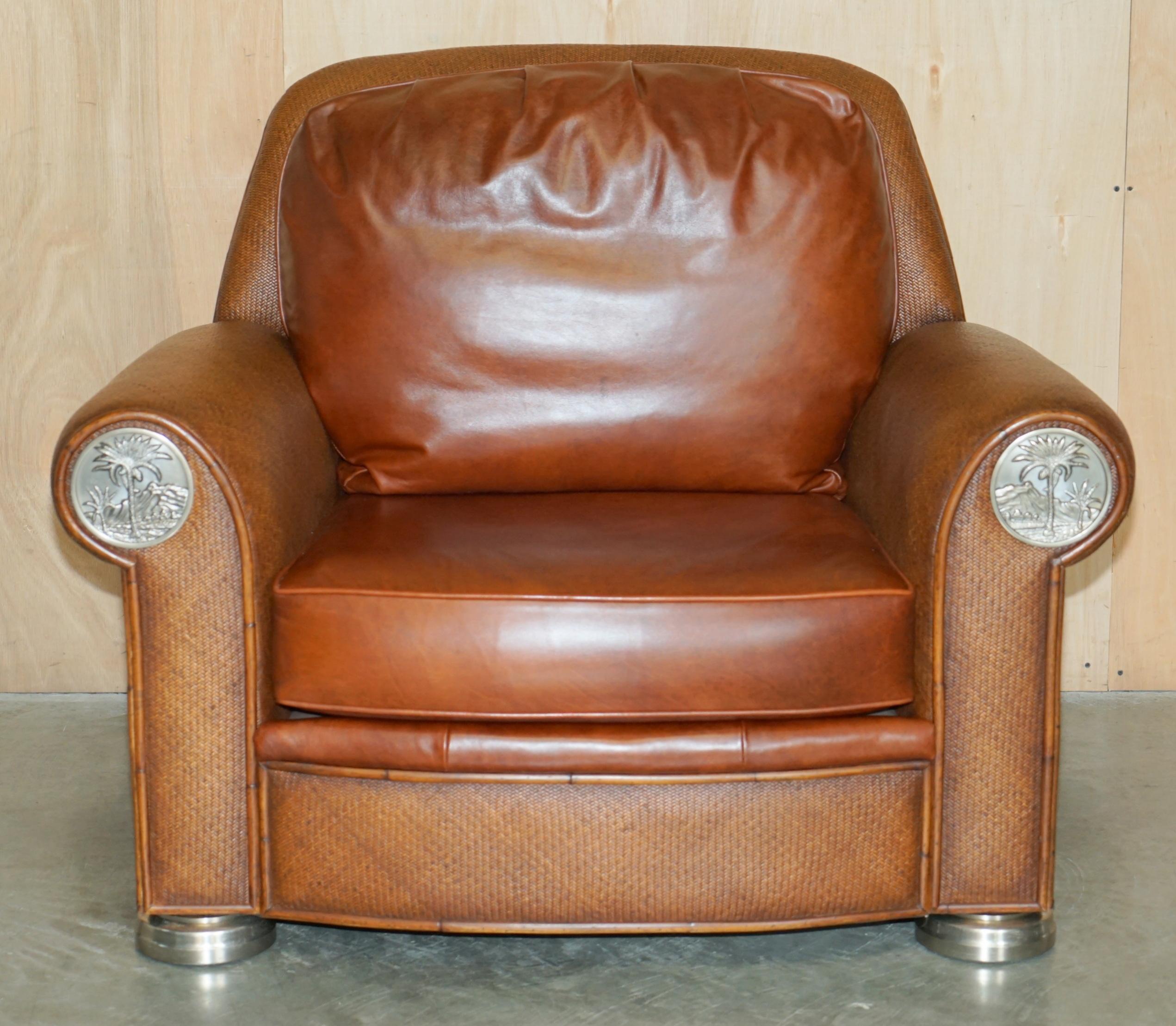 thomasville leather ottoman