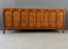 Thomasville Sculptural 'Arched' 9 Drawer Dresser Walnut, Olive Burl Mid Century