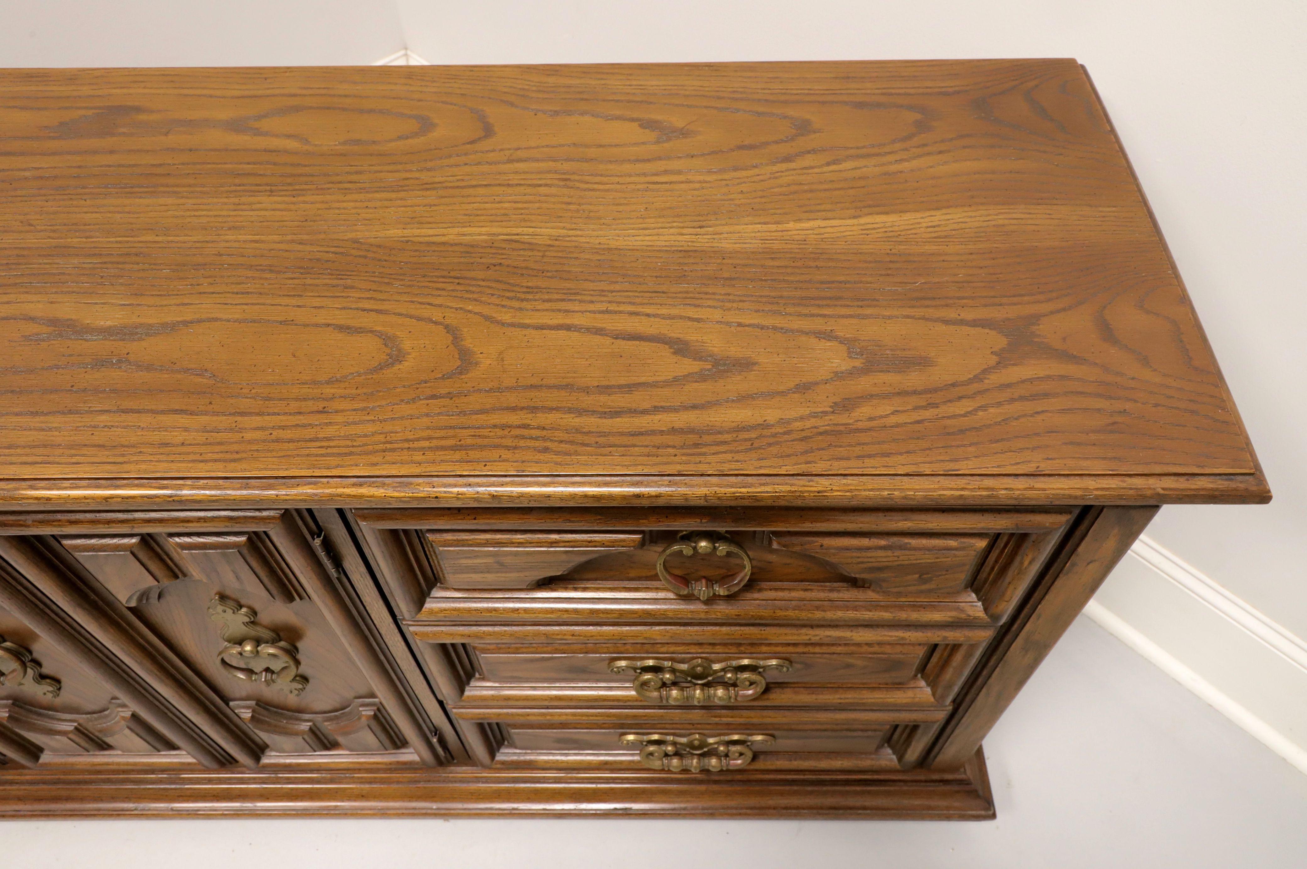 American THOMASVILLE Segovia Spanish Mediterranean Oak Triple Dresser For Sale