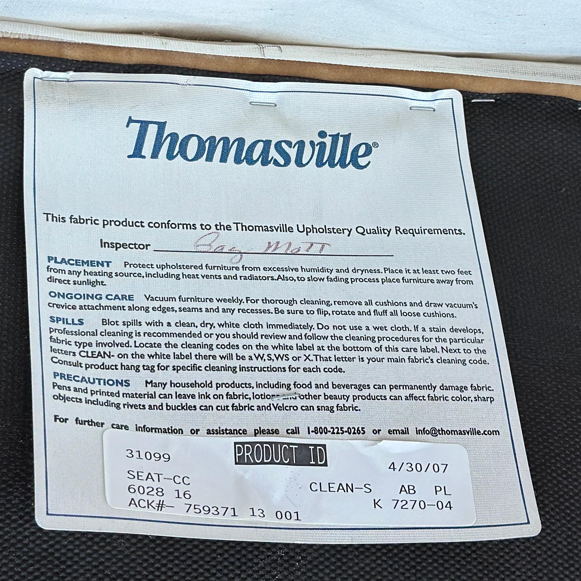 Thomasville Skirted Velvet Triple Welted Ottomans - a Pair 5
