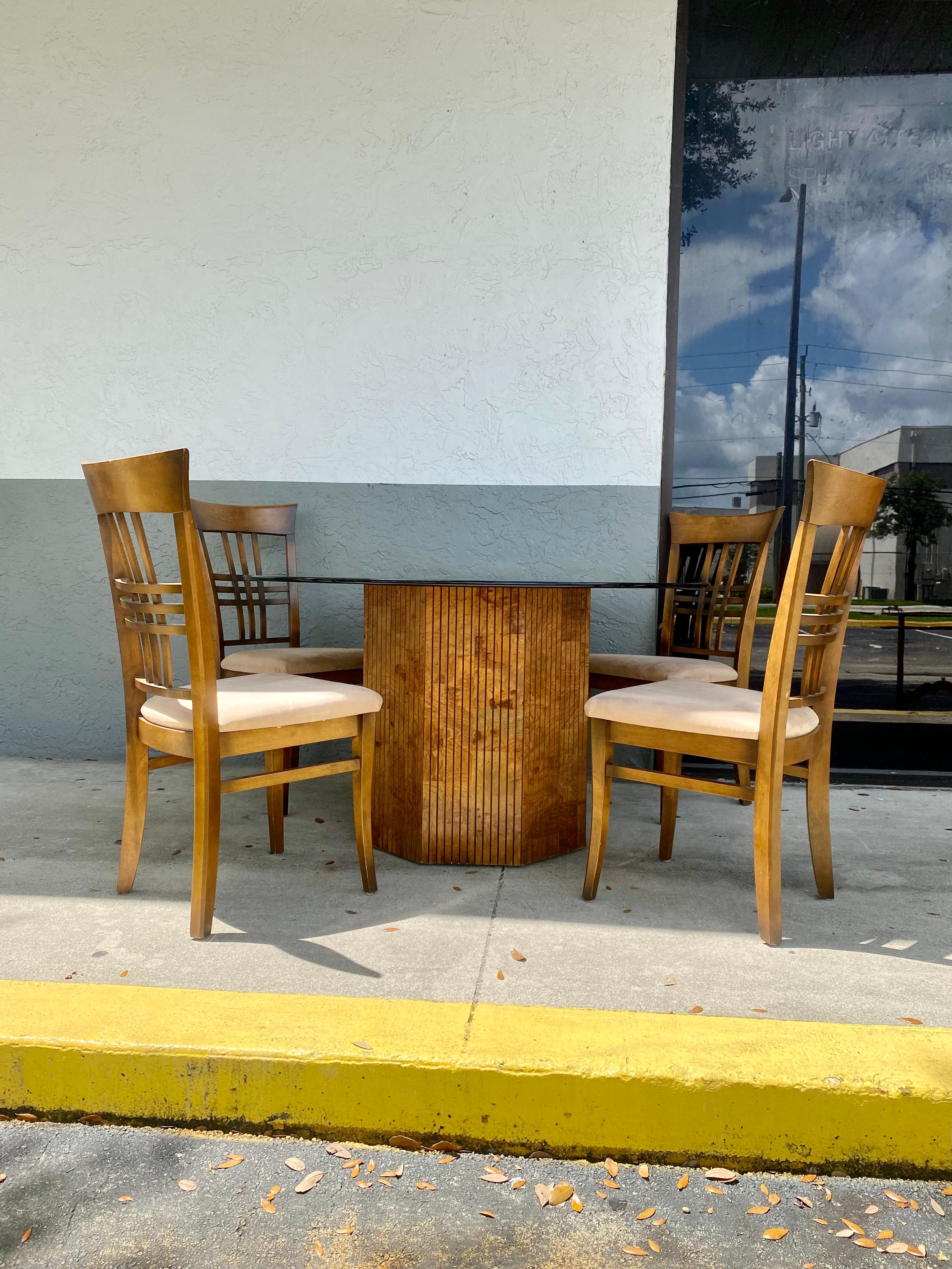 Mid-Century Modern Thomasville Slat Back Oak Dining Chairs, Set of 4 For Sale