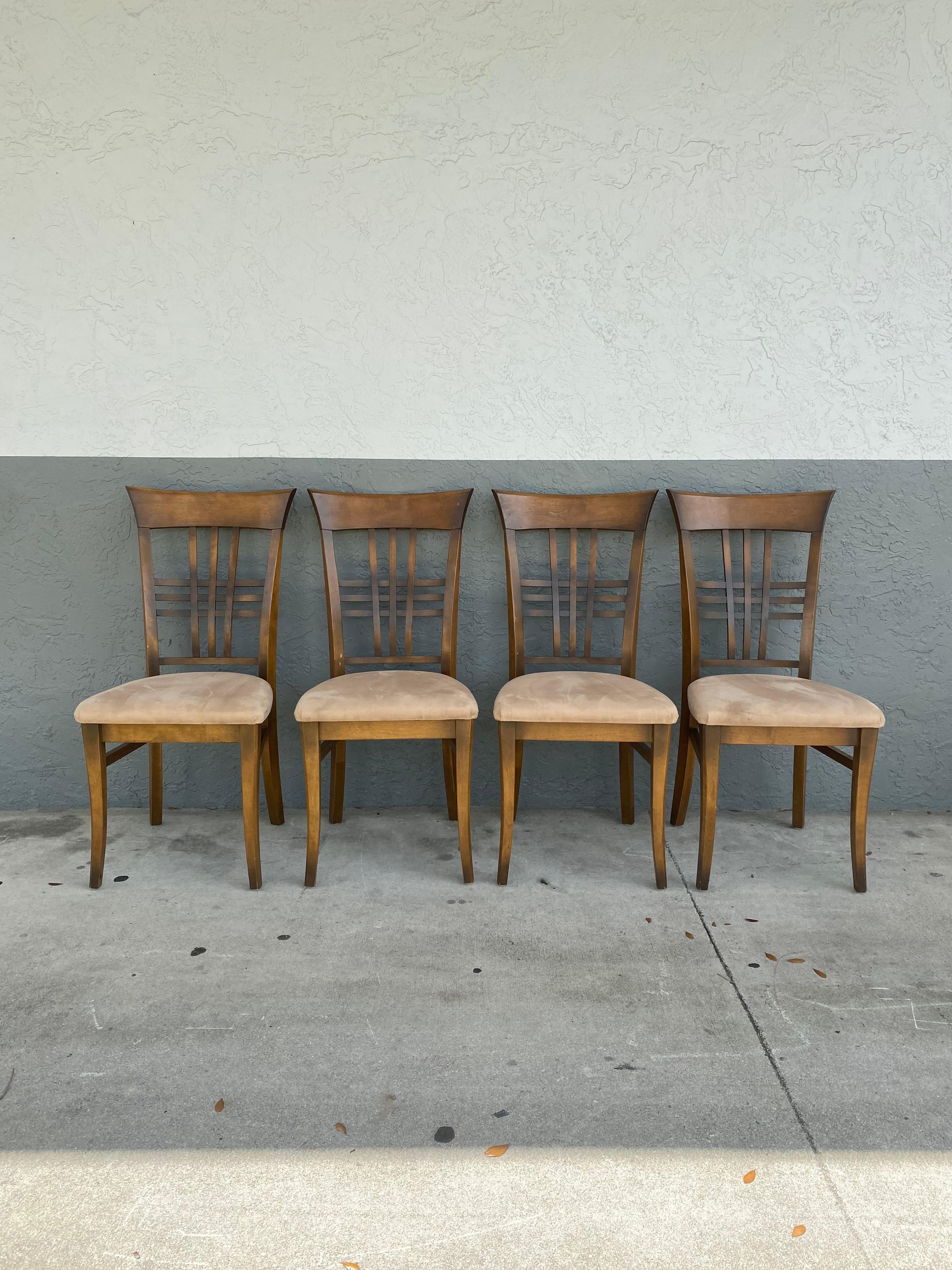 Thomasville Slat Back Oak Dining Chairs, Set of 4 In Good Condition For Sale In Fort Lauderdale, FL