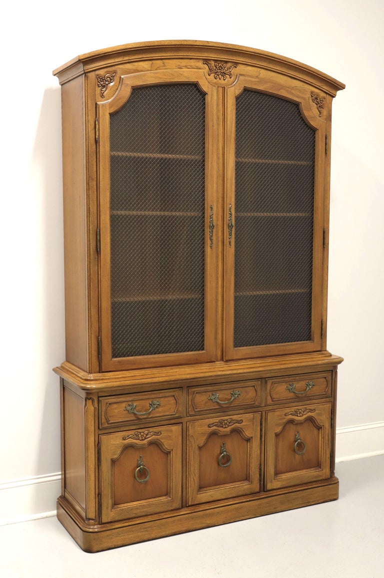 THOMASVILLE Solid Oak French Country China Cabinet at 1stDibs
