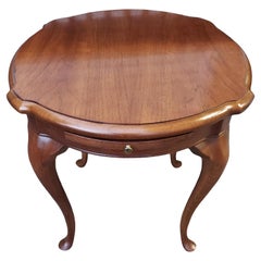 Thomasville Solid Pecan End Table Side Table with Pull Out Tray