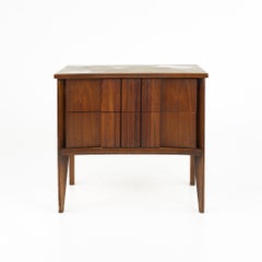 Thomasville Style Mid Century Brutalist Walnut Nightstand