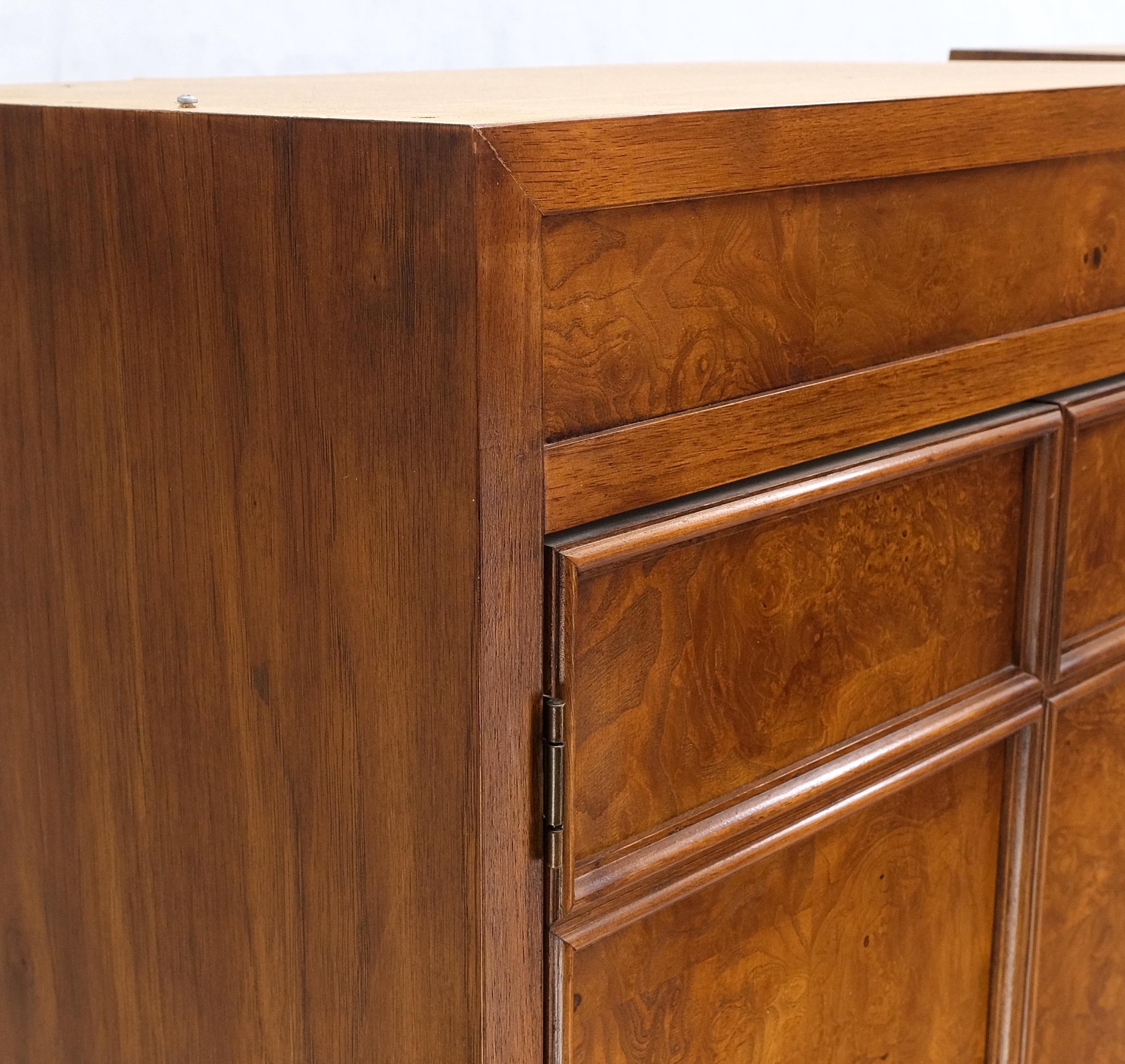 Thomasville Tall Tower Shape Highboy Dressers W/ Drawer Compartment Burl Wood  In Good Condition In Rockaway, NJ