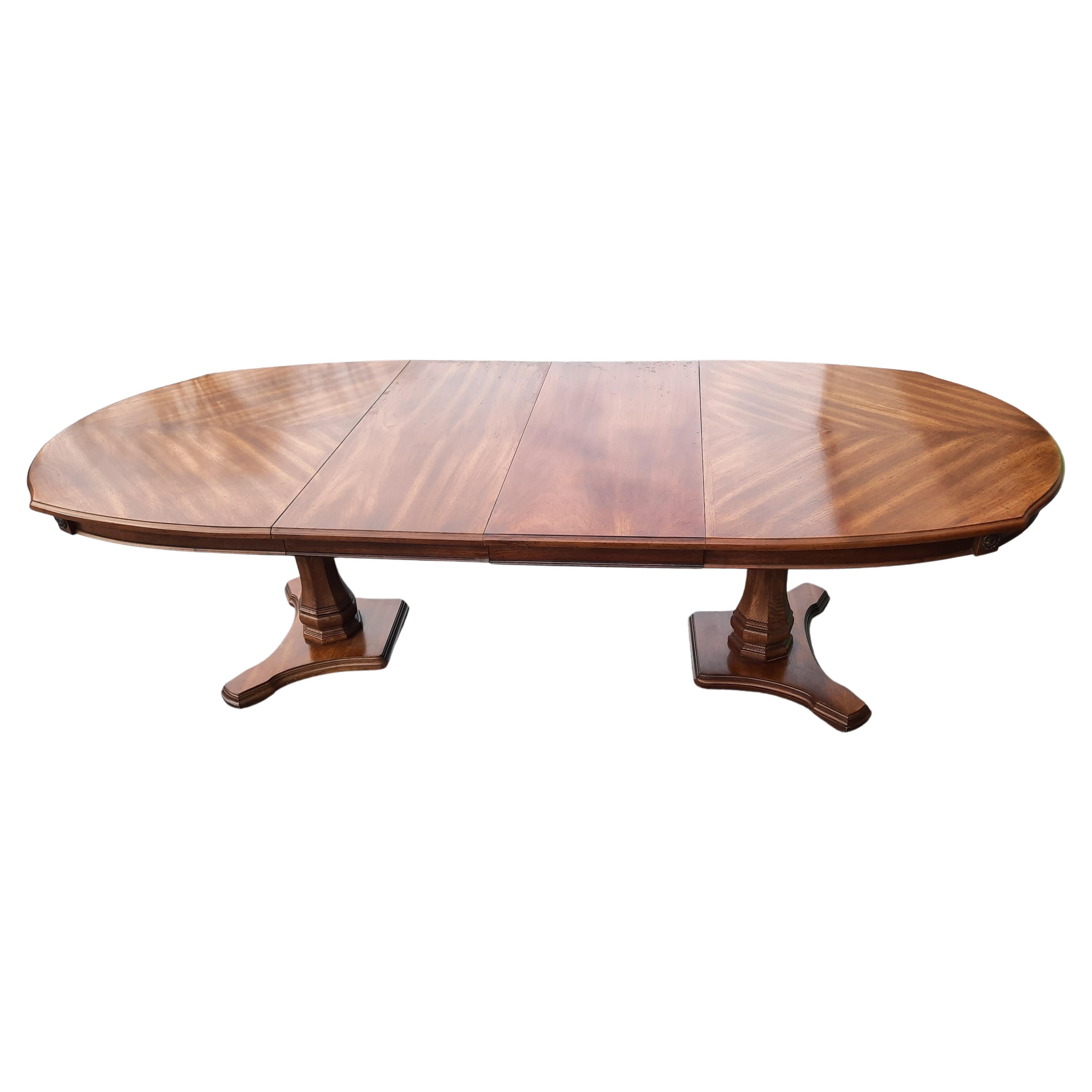 thomasville double pedestal dining table