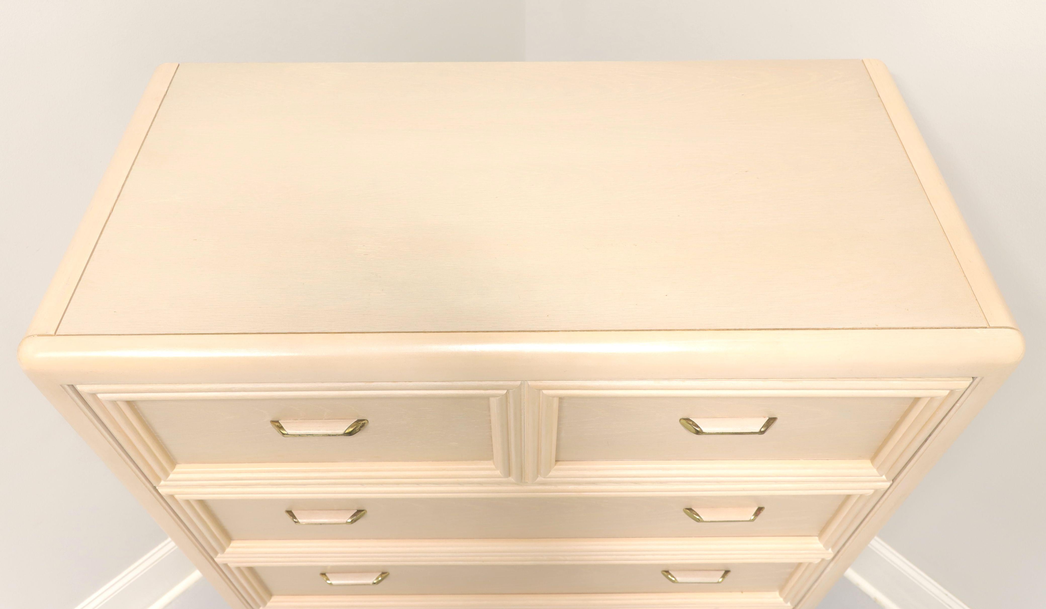 THOMASVILLE Whitewashed Oak Post-Modern Chest of Drawers with Waterfall Edges In Good Condition In Charlotte, NC