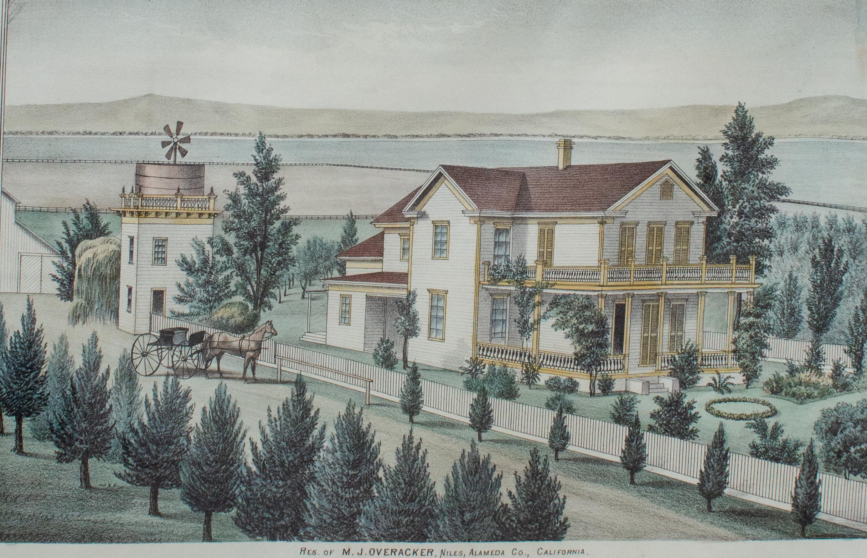 Three 19th c. Thompson & West California Architecture Lithographs For Sale 9