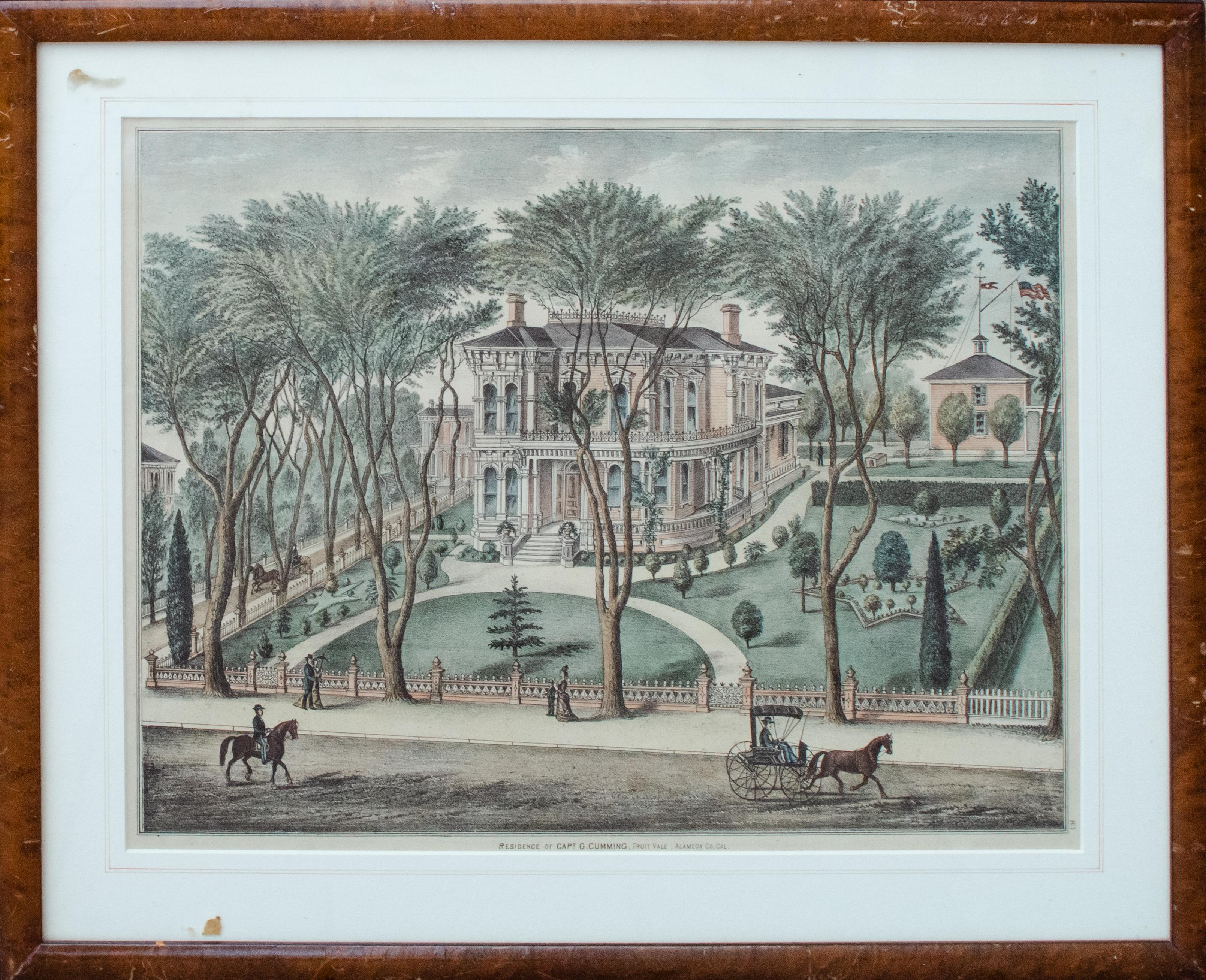 Three 19th c. Thompson & West California Architecture Lithographs For Sale 14