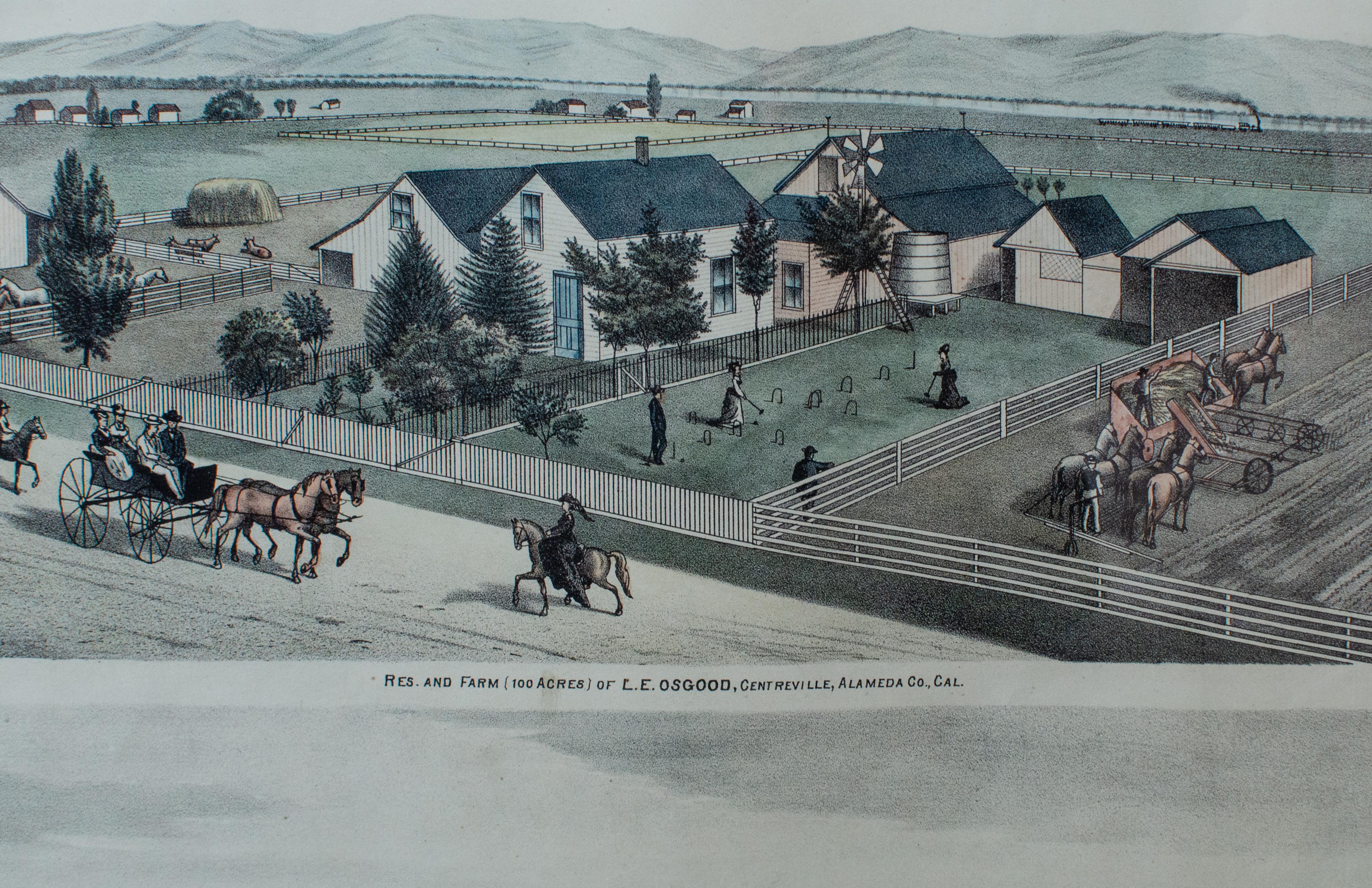 Three 19th c. Thompson & West California Architecture Lithographs - Print by Thompson and West