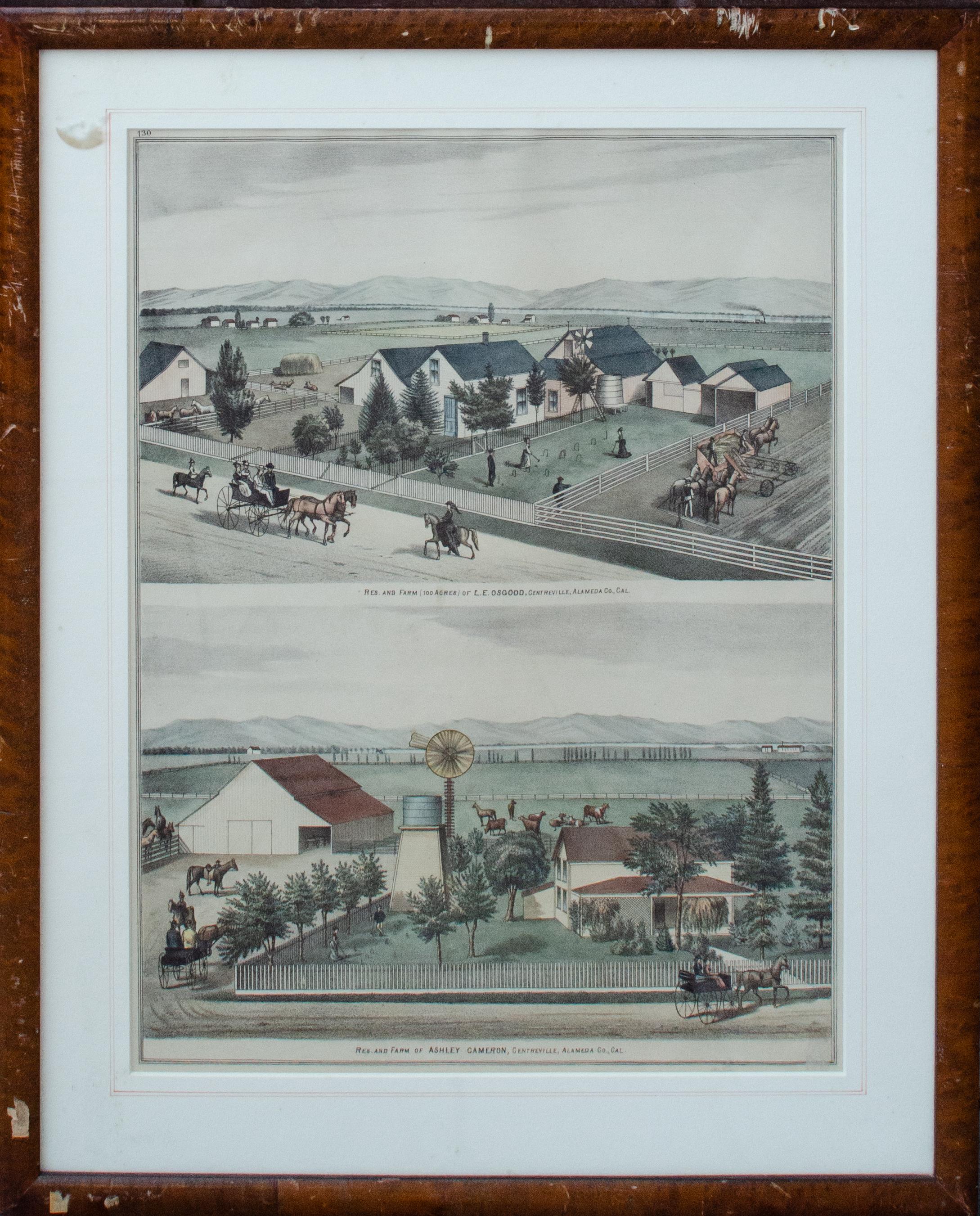 Three 19th c. Thompson & West California Architecture Lithographs For Sale 2