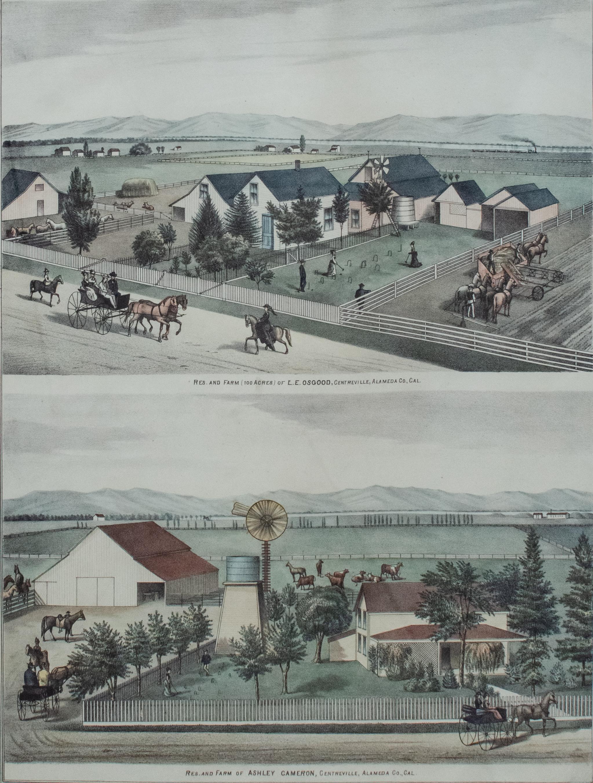 Three 19th c. Thompson & West California Architecture Lithographs For Sale 3