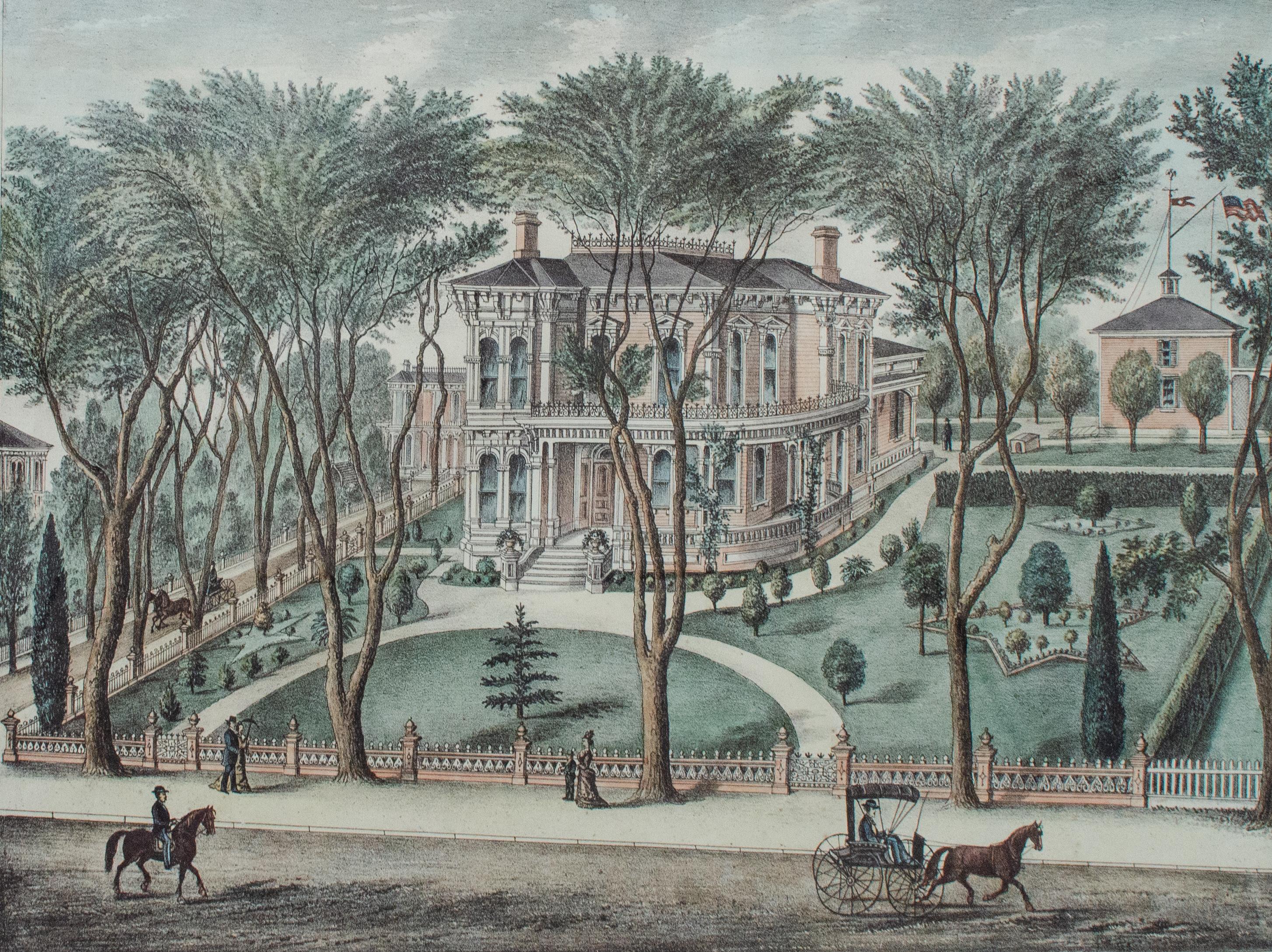 Three 19th c. Thompson & West California Architecture Lithographs For Sale 4