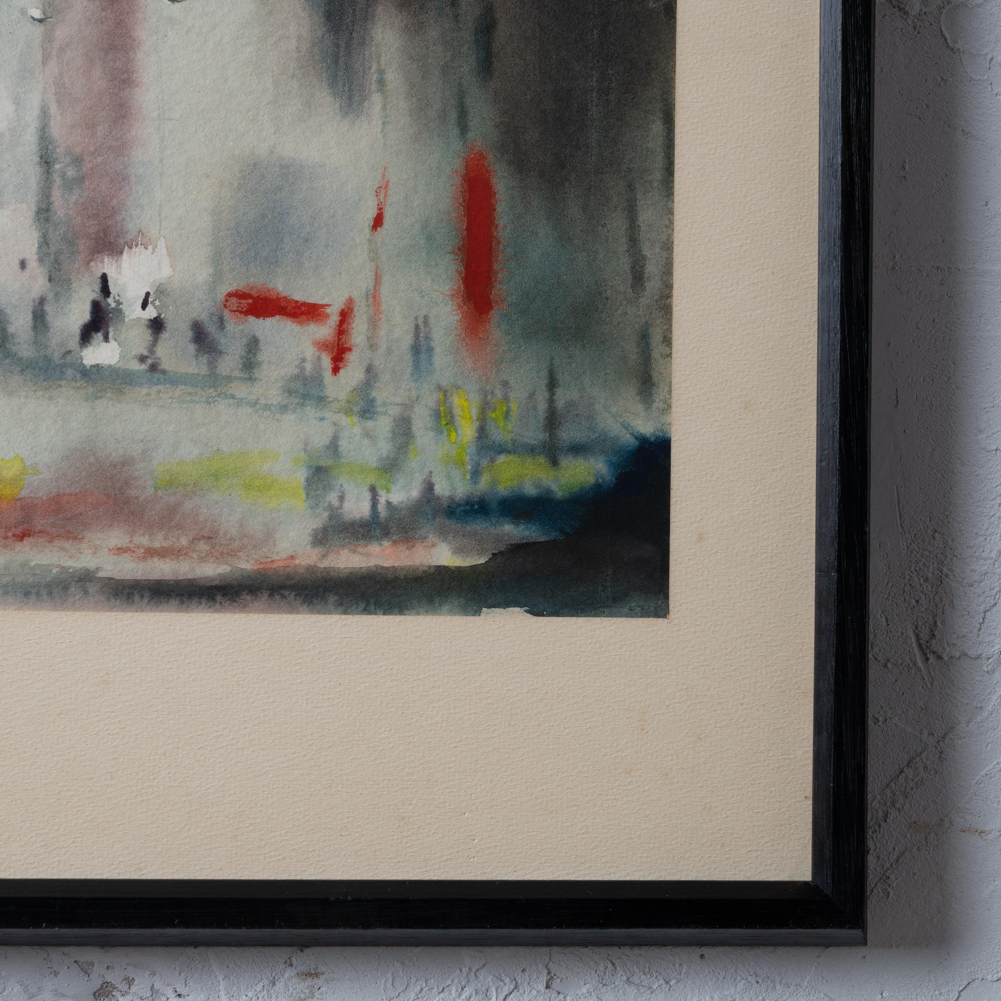 Aquarelle du paysage urbain de Church's en vente 1