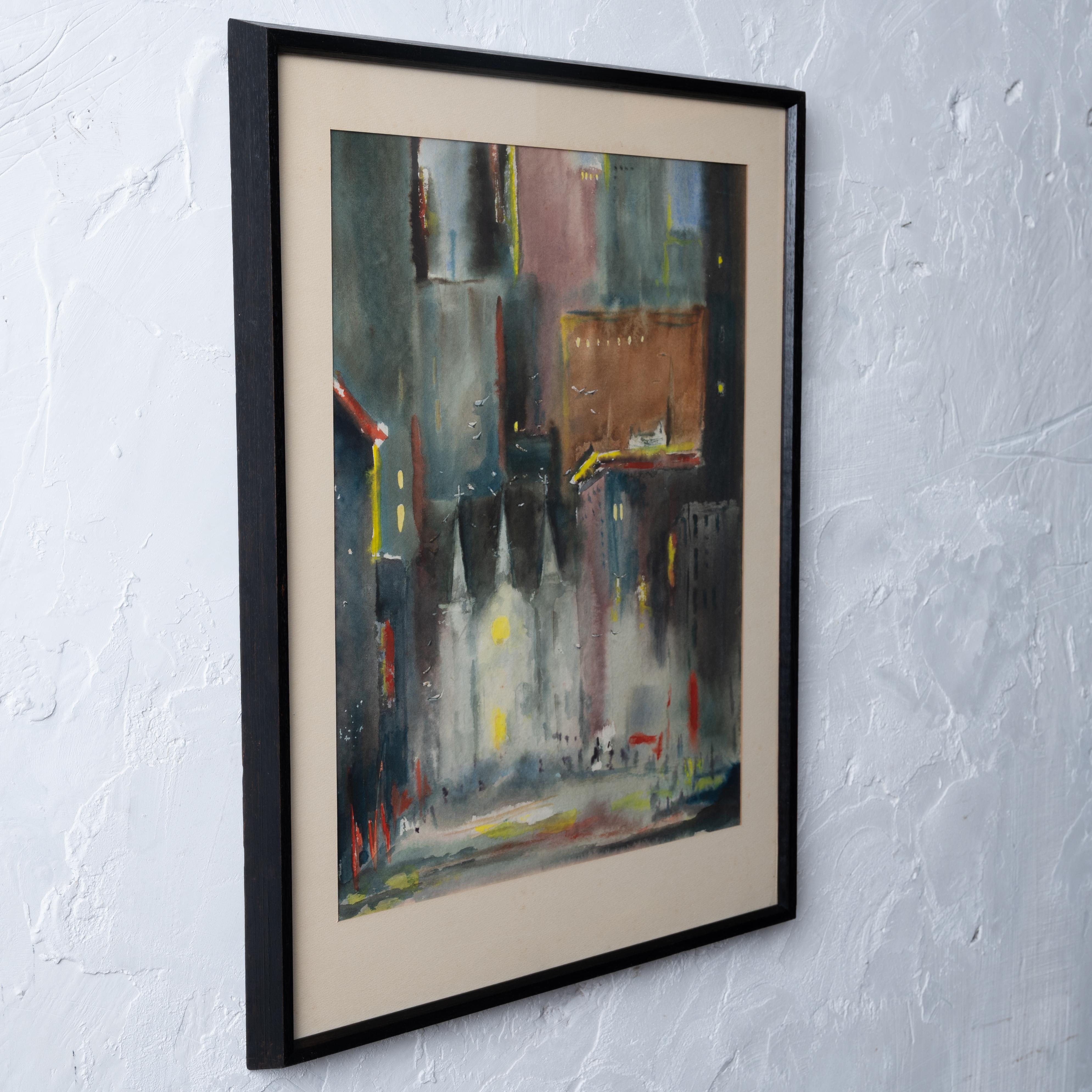 Aquarelle du paysage urbain de Church's en vente 2