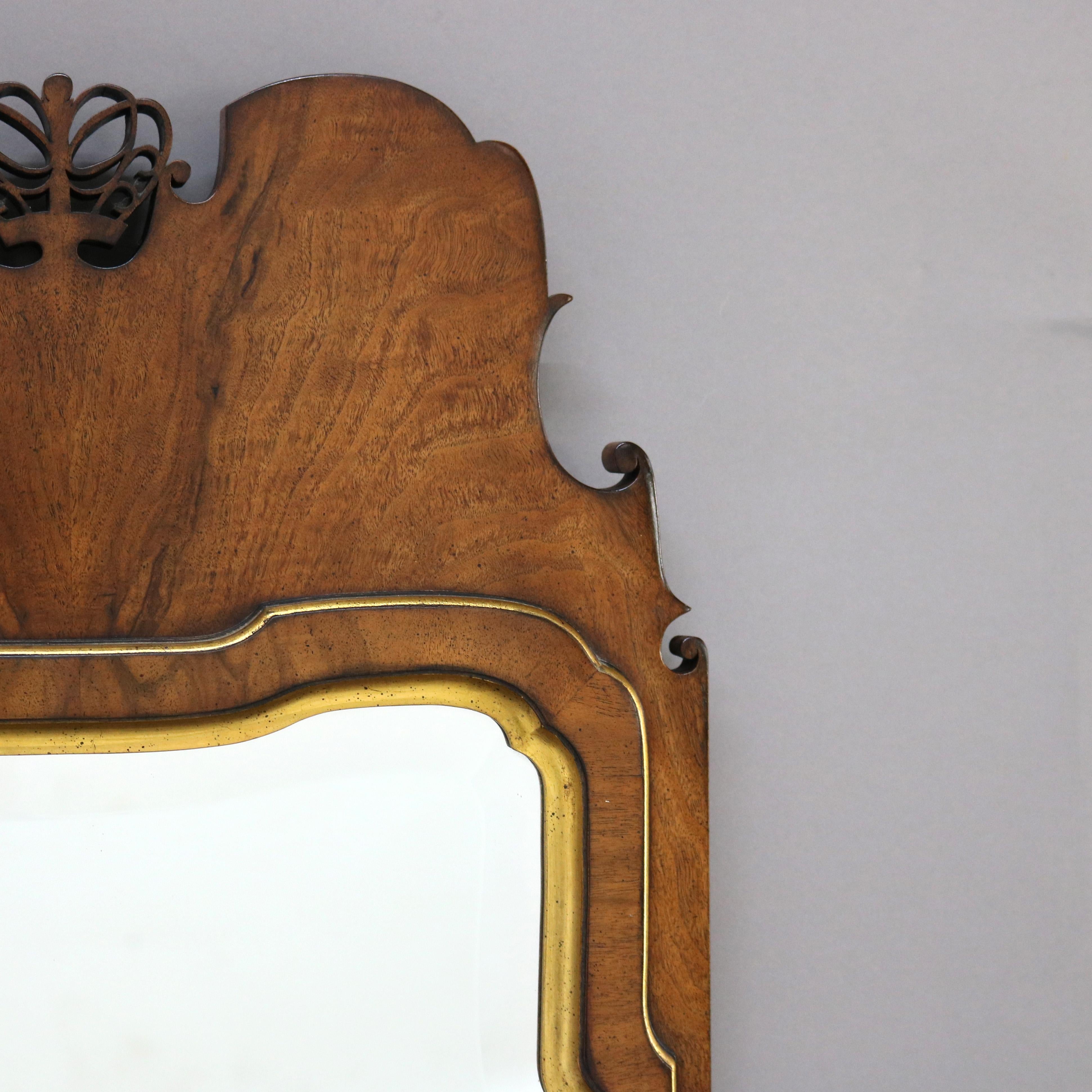 20ième siècle Miroir mural anglais de style Chippendale chinois en acajou et doré 20e siècle en vente