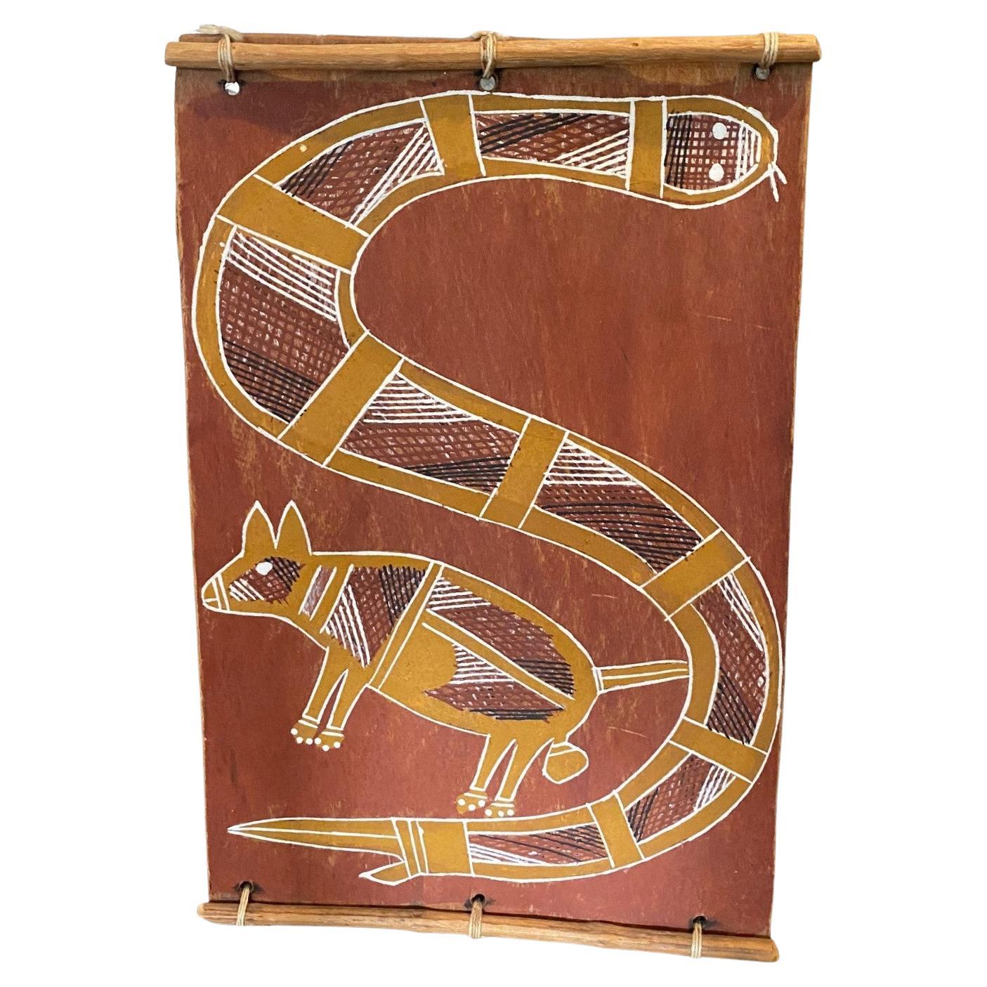 Thompson Yulidjirri Arte indígena aborigen australiano Pintura original de corteza de árbol