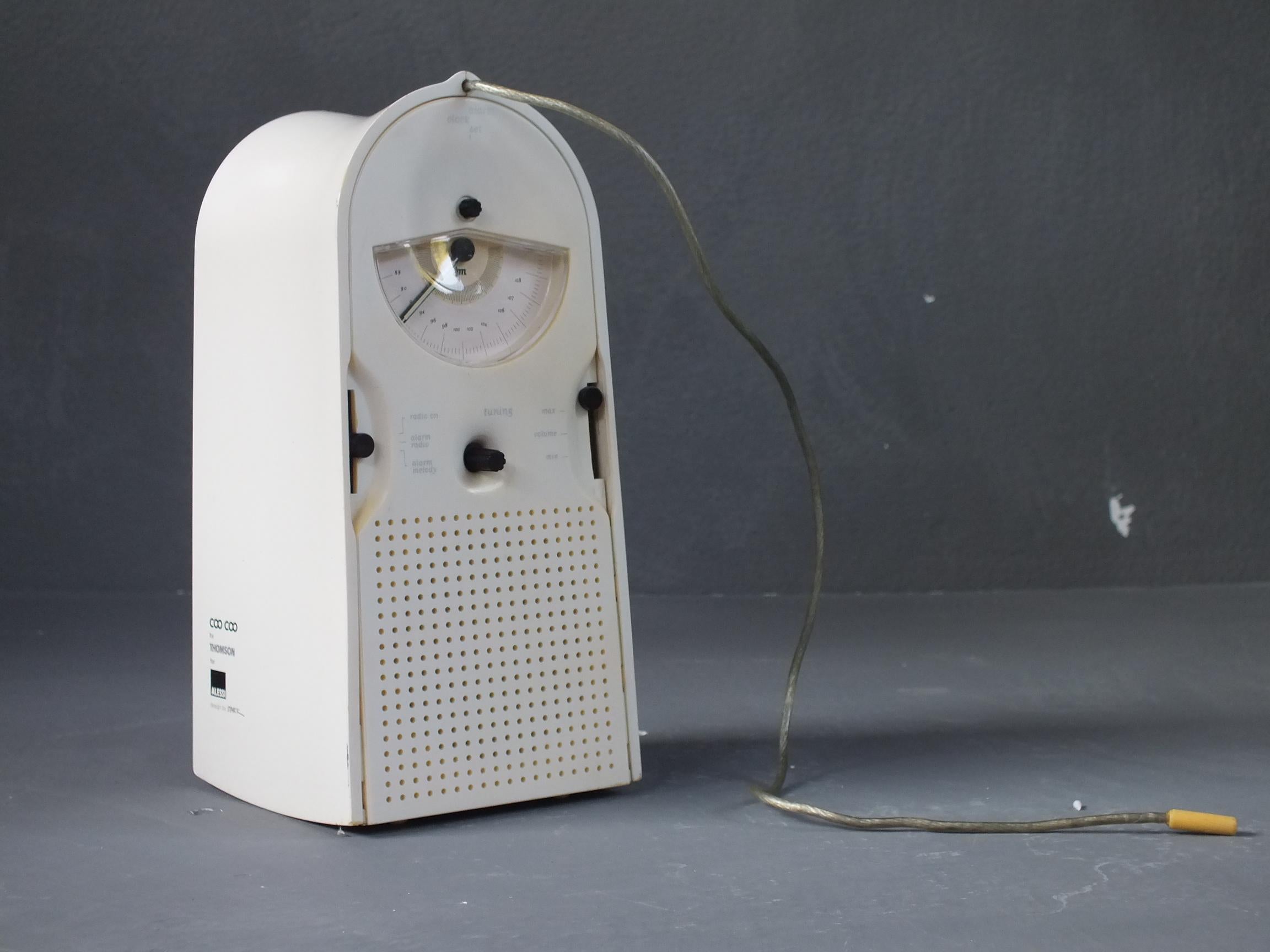 Italian Thomson Prod. Alessi Clock Radio Coo Coo by Pilippe Starck Design Year 1994 For Sale