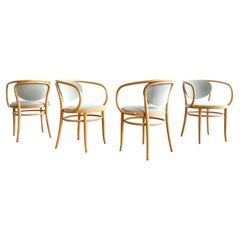 Thonet 210 P Poltroncine in legno di faggio con rivestimento in velluto, Germania, Set di 4