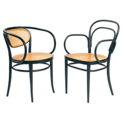 Thonet 210R & 214RF chaises à sangles en hêtre courbé, set de 2