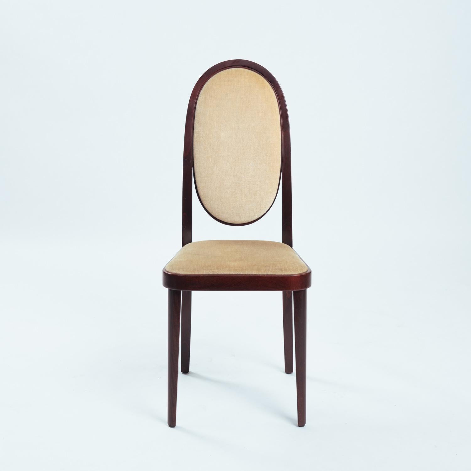 Jugendstil Thonet 567 jugendstil highback chairs with velvet upholstery by Otto Prutschler For Sale