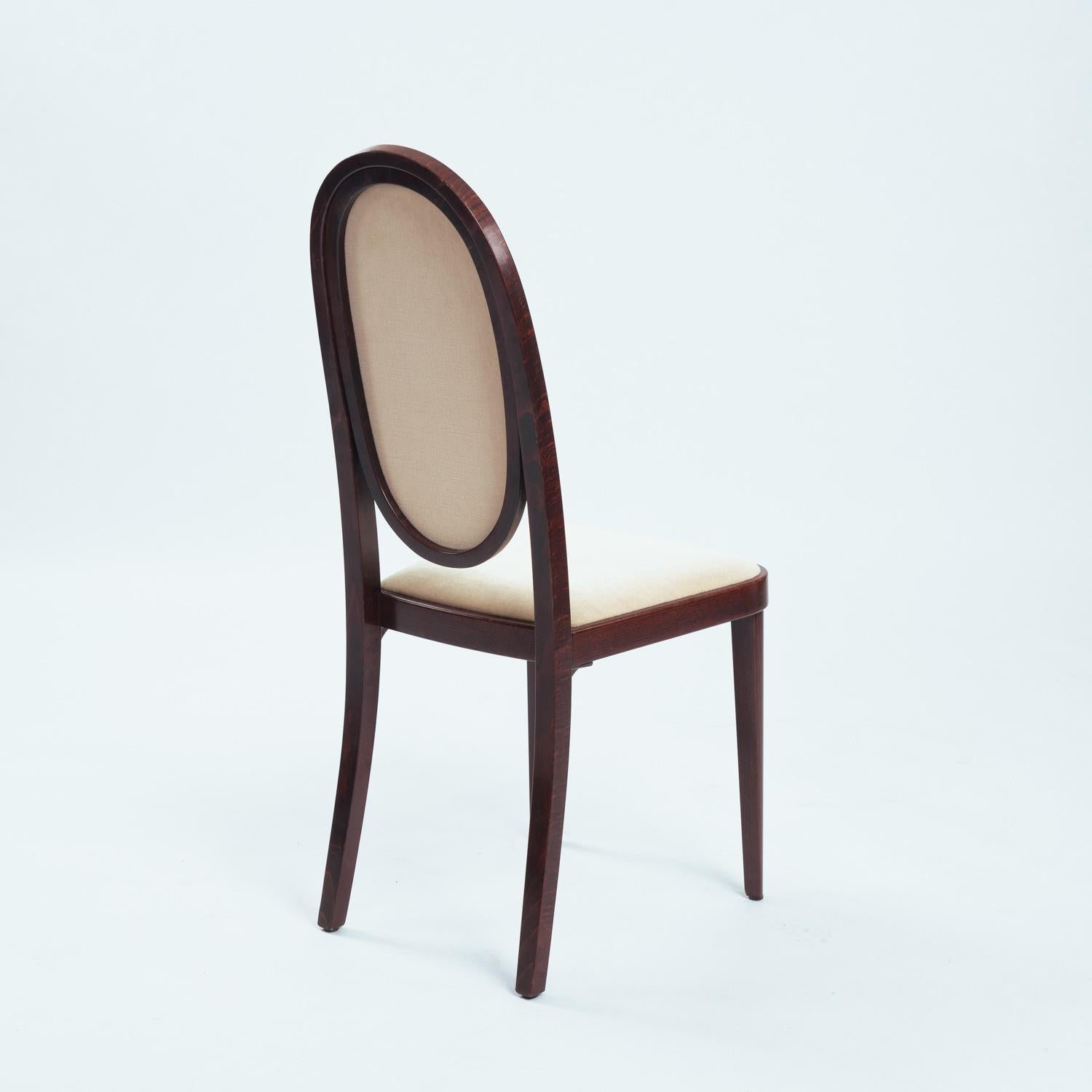Mid-20th Century Thonet 567 jugendstil highback chairs with velvet upholstery by Otto Prutschler For Sale