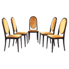 Sillas de respaldo alto Thonet 567 jugendstil con tapicería de terciopelo de Otto Prutschler