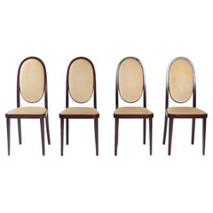 Sedie Thonet 567 jugendstil con schienale alto e rivestimento in velluto di Otto Prutschler