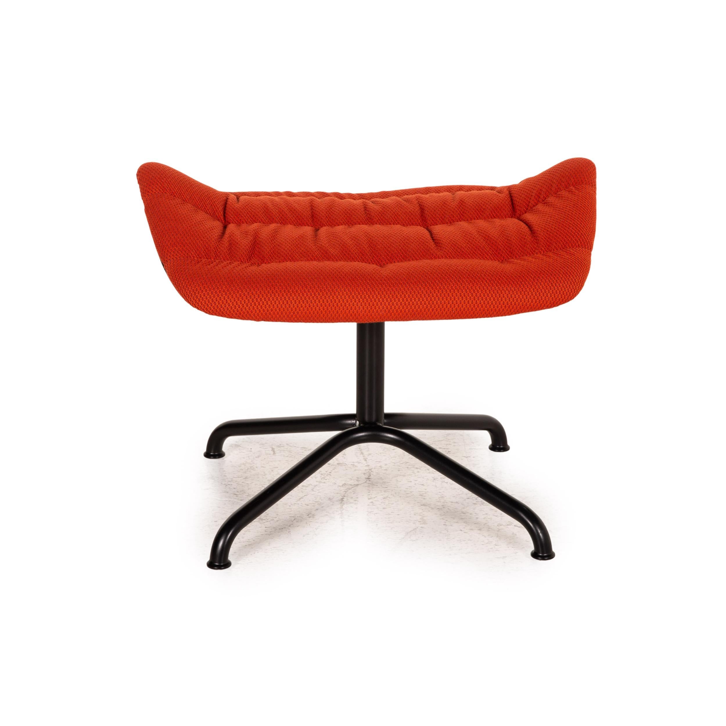 Thonet 808 Fabric Armchair Incl. Stool Orange Armchair Function Relax Function For Sale 8