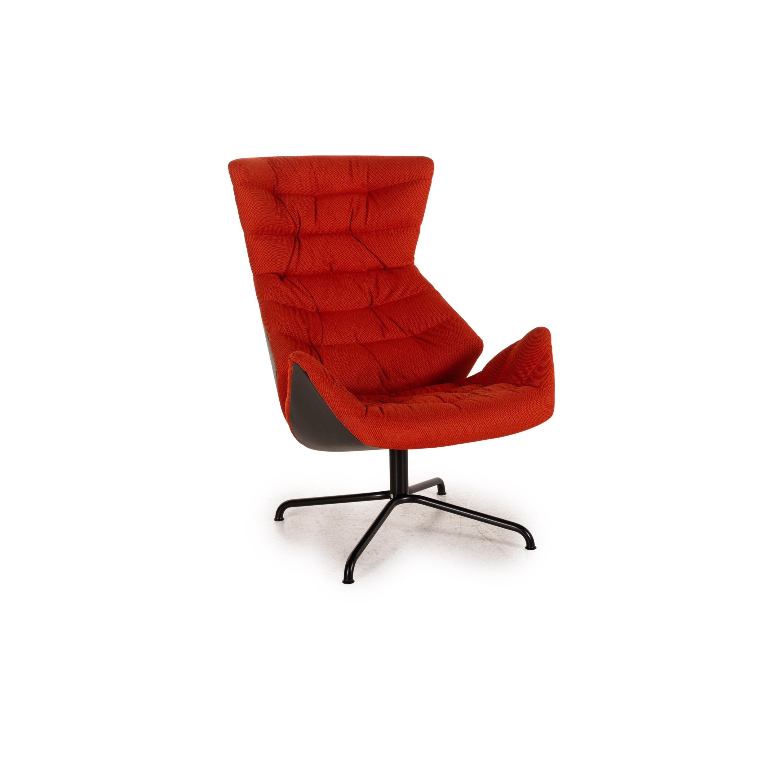 Modern Thonet 808 Fabric Armchair Incl. Stool Orange Armchair Function Relax Function For Sale