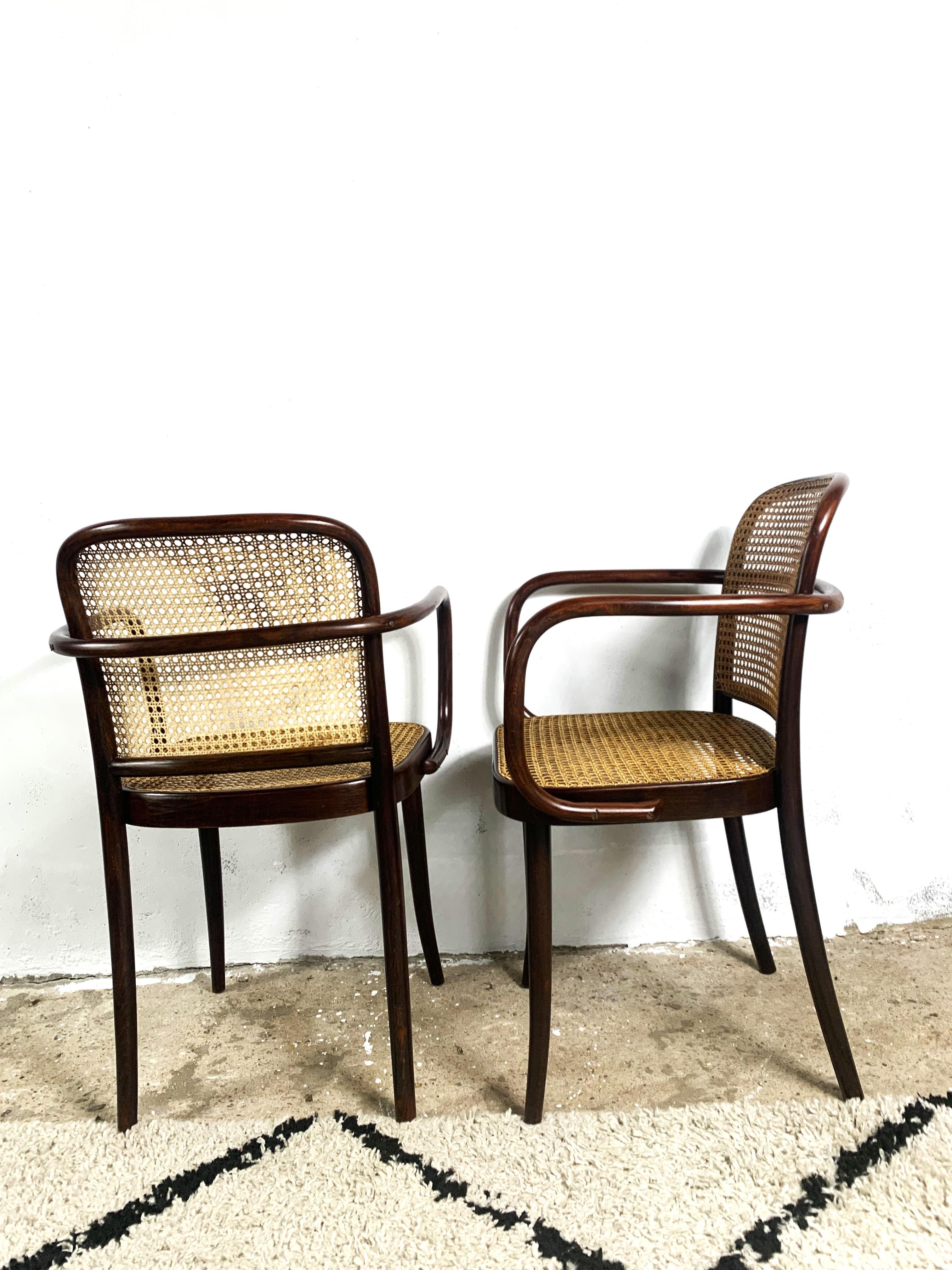 Thonet A811, 1930s, Rattan, Vintage - set of 2 For Sale 4