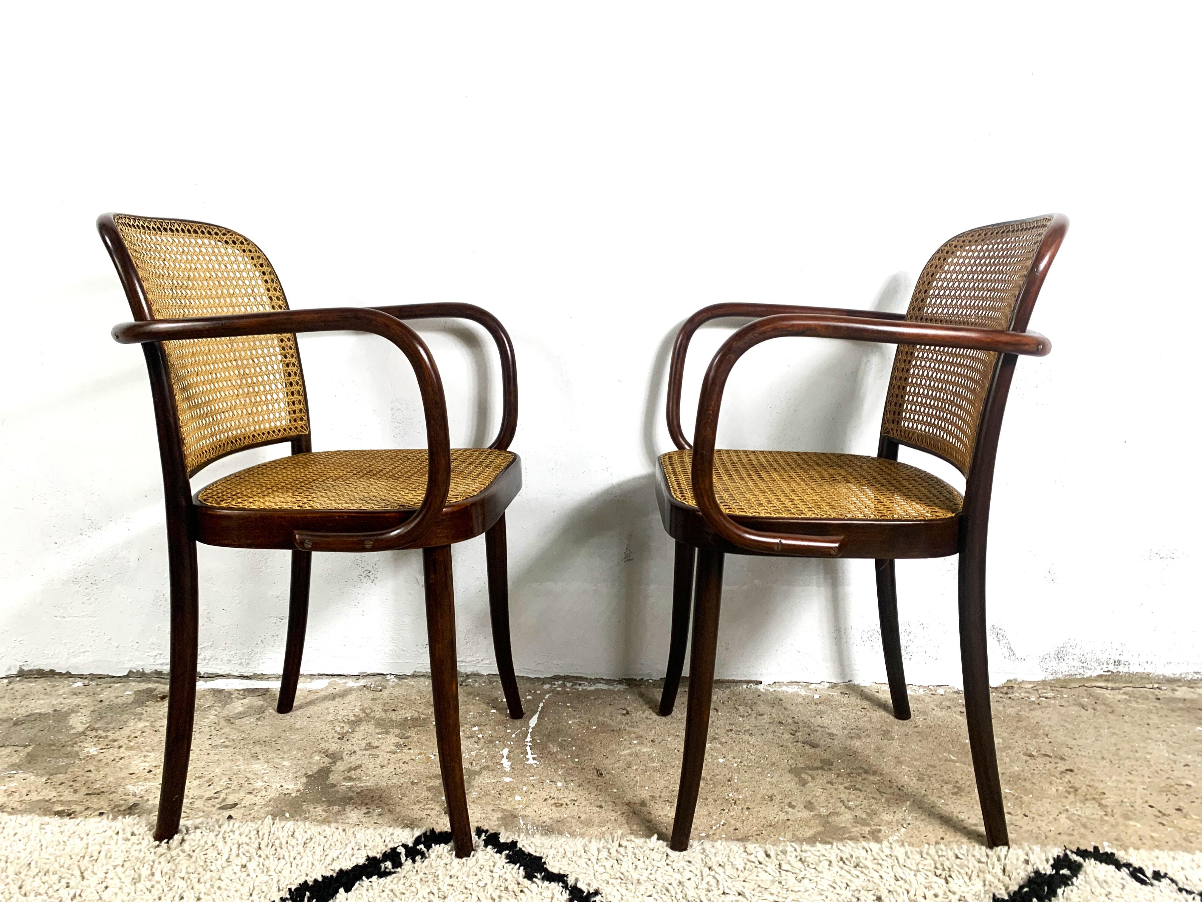 20th Century Thonet A811, 1930s, Rattan, Vintage - set of 2 For Sale