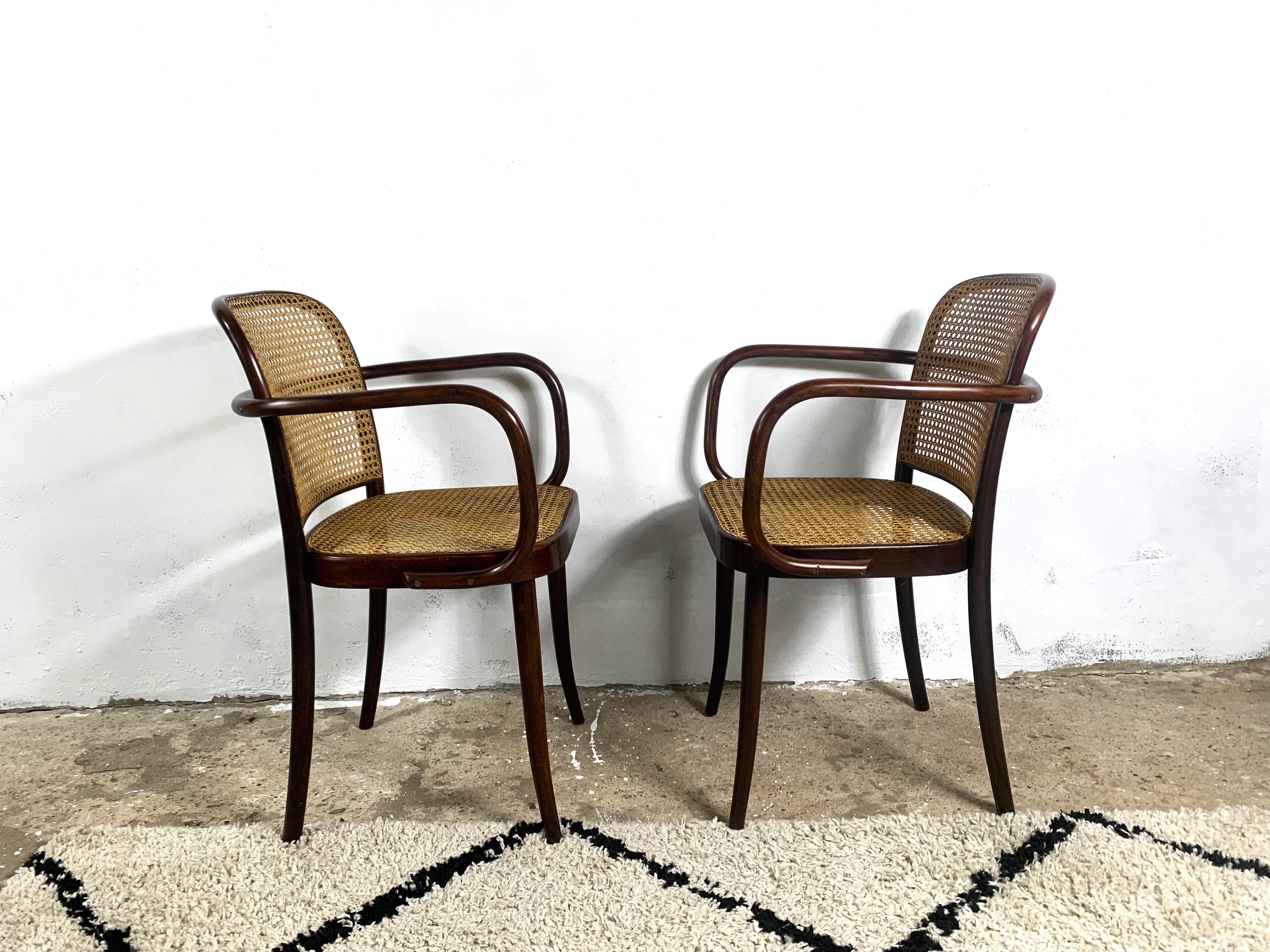 Thonet A811, 1930s, Rattan, Vintage - set of 2 For Sale 3