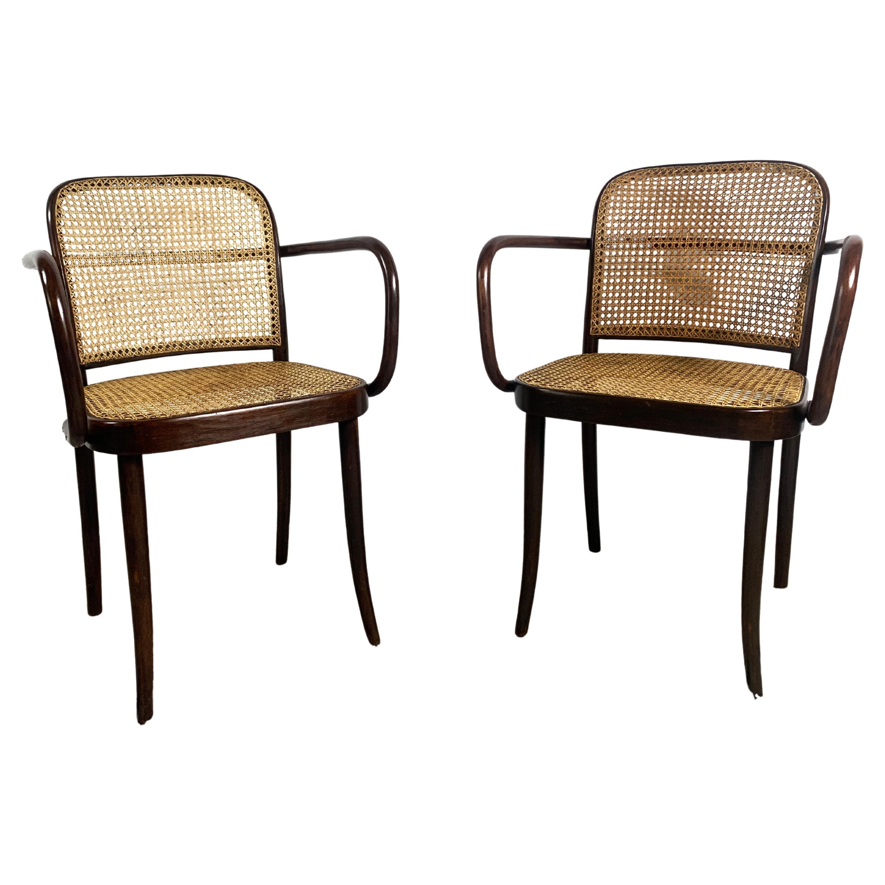 Thonet A811, 1930er Jahre, Rattan, Vintage - 2er Set im Angebot