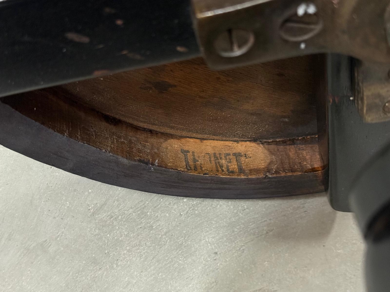 Thonet Verstellbarer Bugholz-Klavierhocker in schwarzer Ebenholzausführung, Tschechoslowakei 193 im Angebot 2