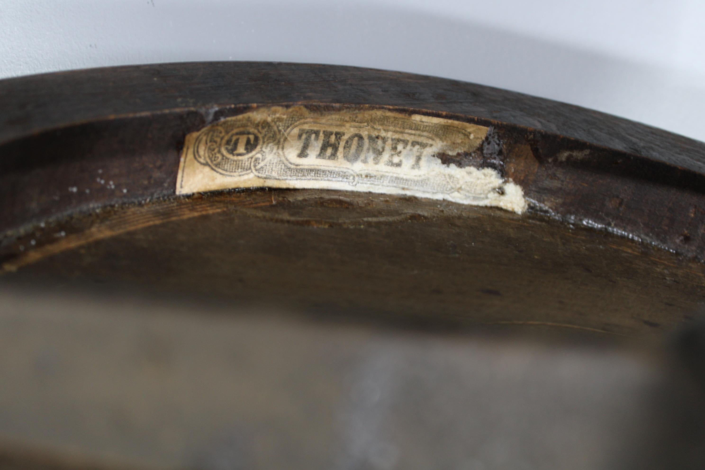 Thonet Verstellbarer Klavierhocker aus Bugholz mit Ledersitz, Tschechoslowakei, 1930er Jahre im Angebot 3