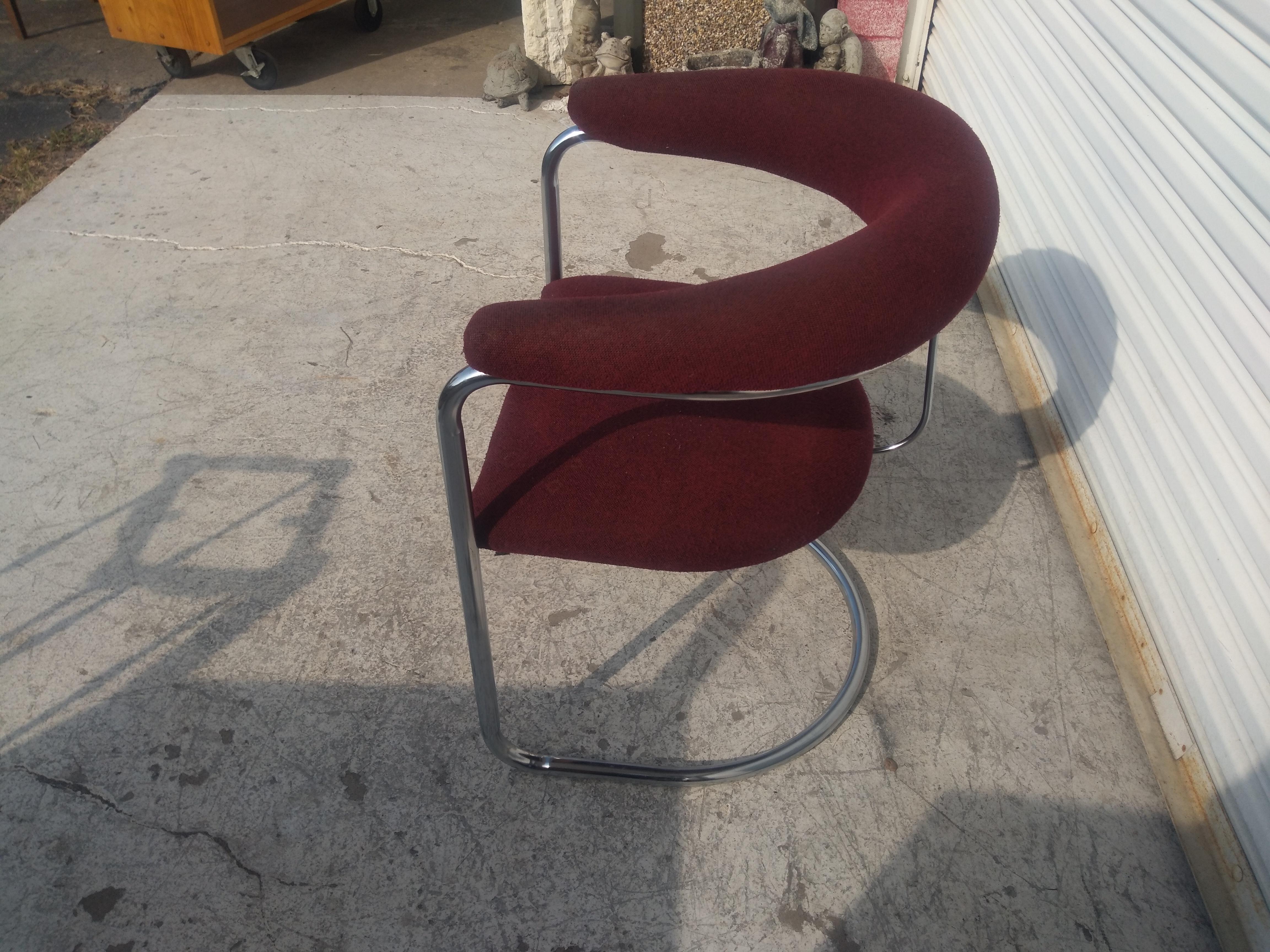 European Thonet Anton Lorenz Cantilevered Chrome Armchair For Sale