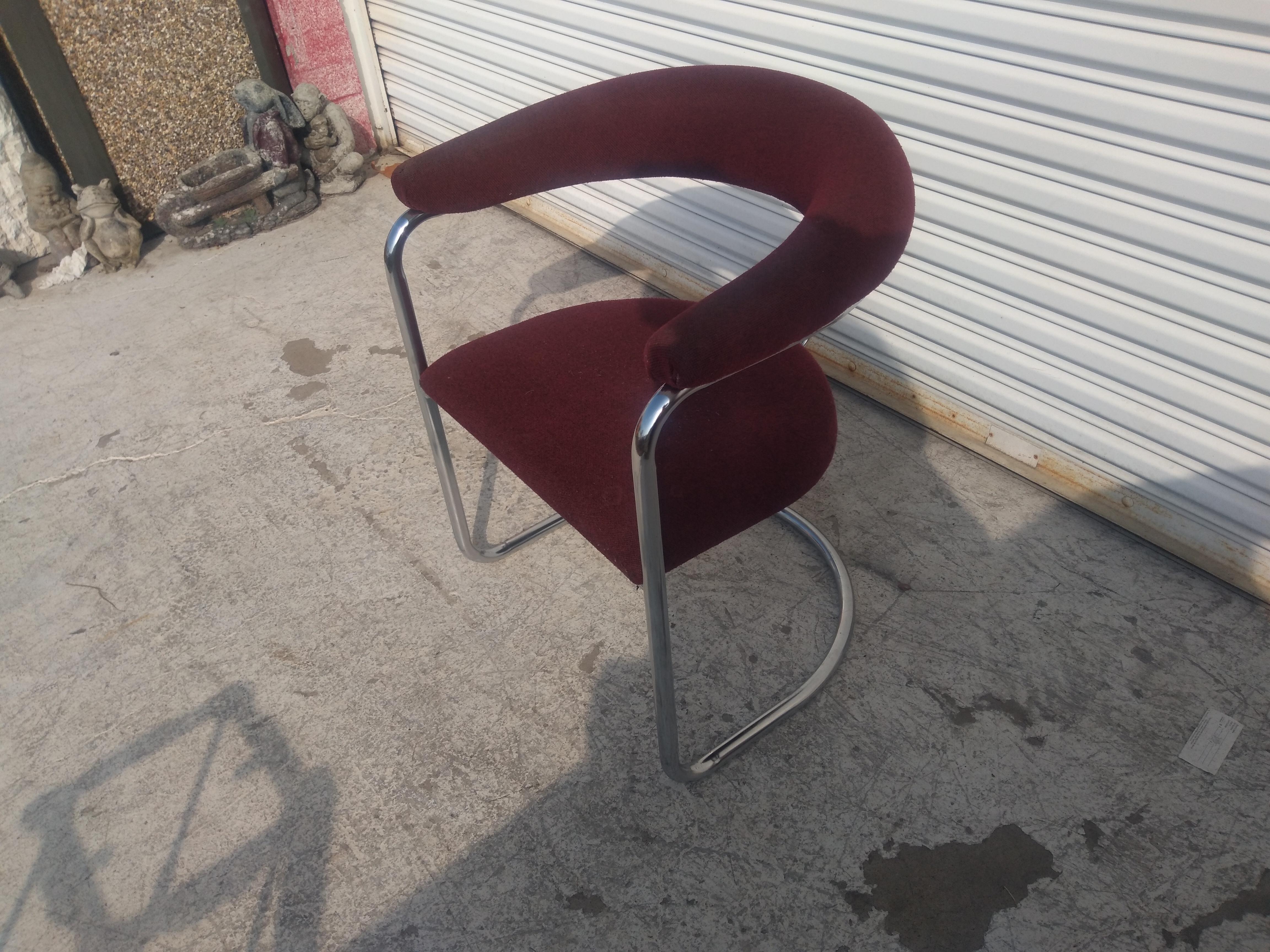 Thonet Anton Lorenz Cantilevered Chrome Armchair In Good Condition For Sale In Pasadena, TX