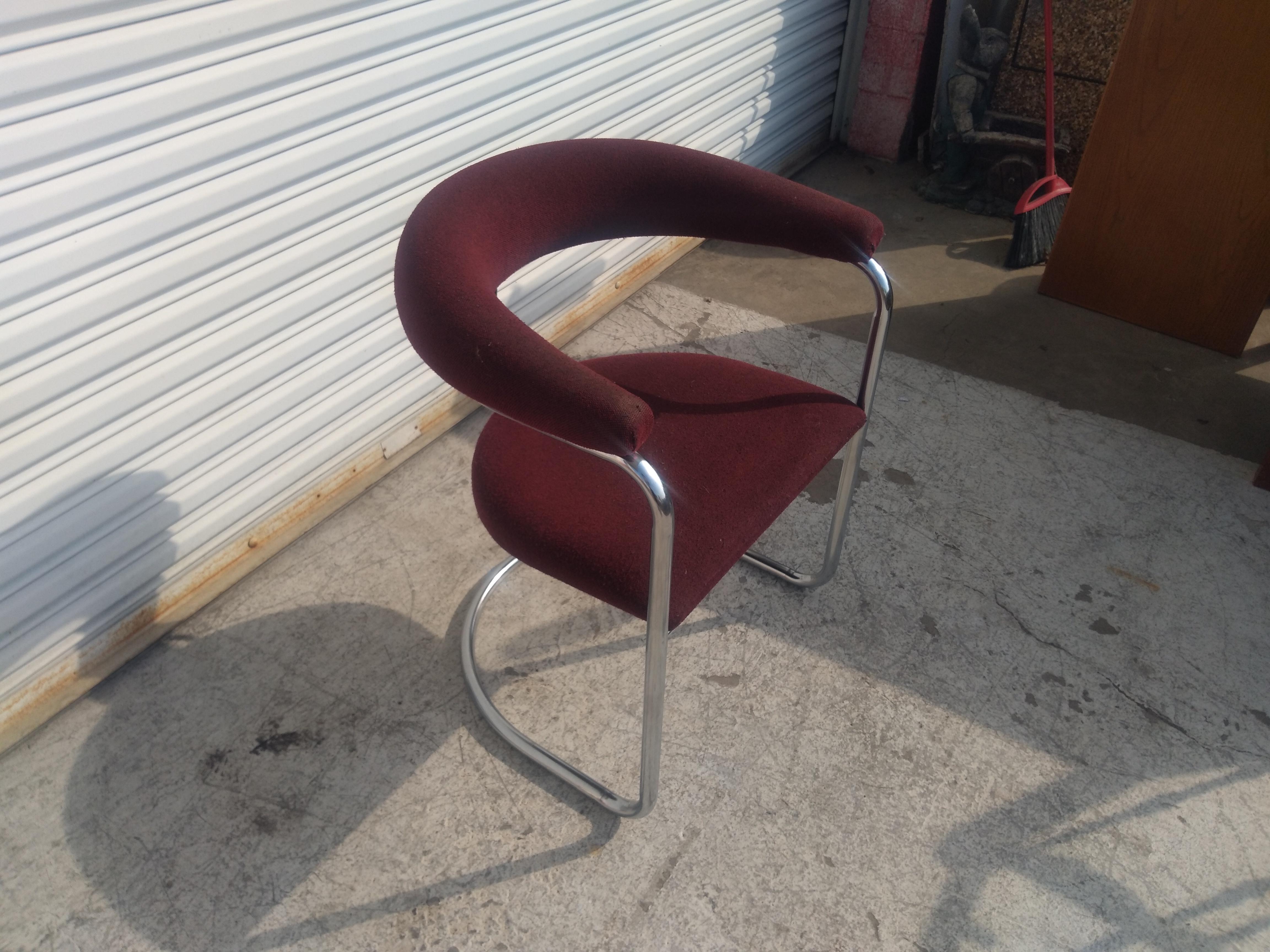 20th Century Thonet Anton Lorenz Cantilevered Chrome Armchair For Sale