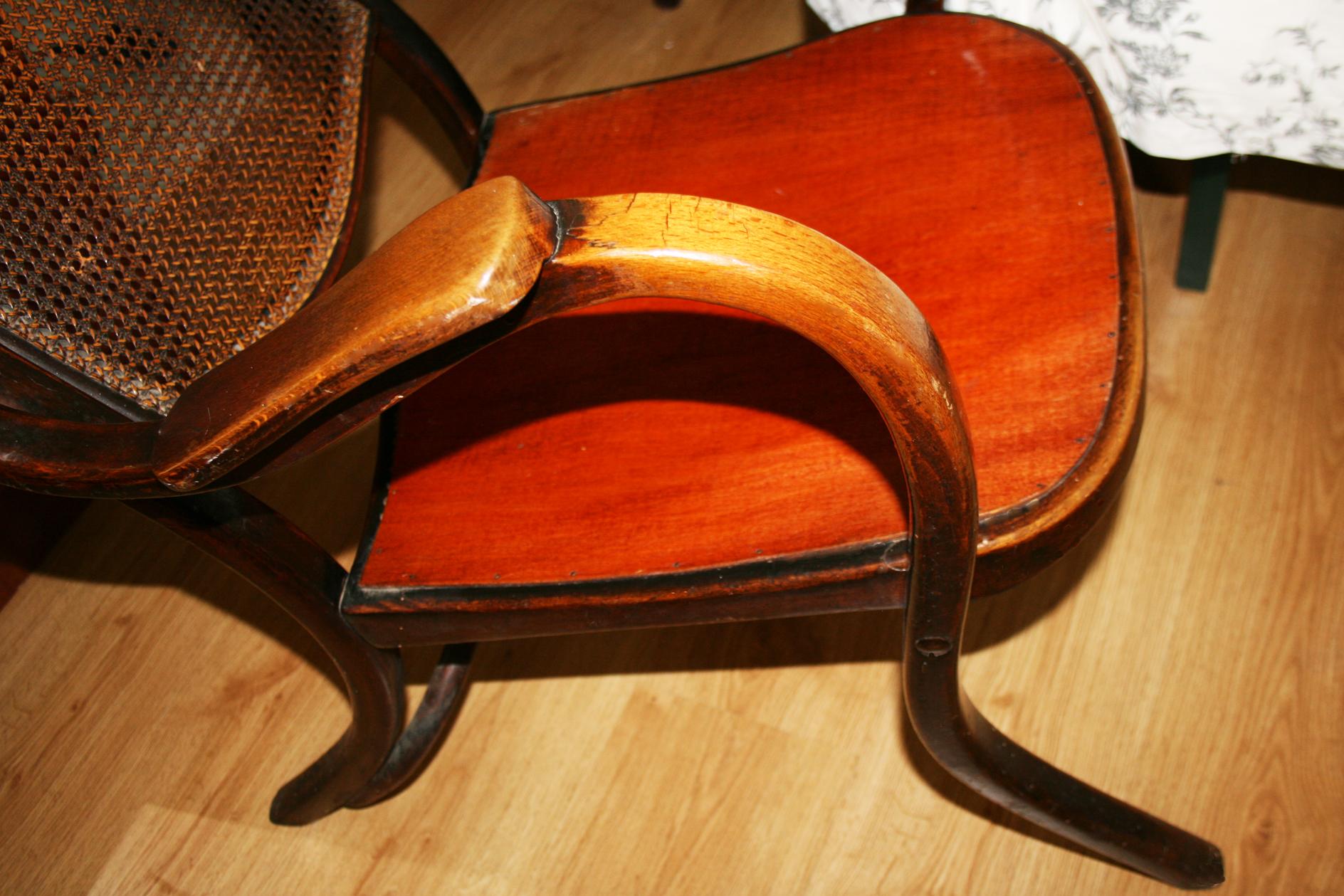 Art Nouveau Thonet Armchair N 6351 High Backrest with Viennese Straw, 19th Century