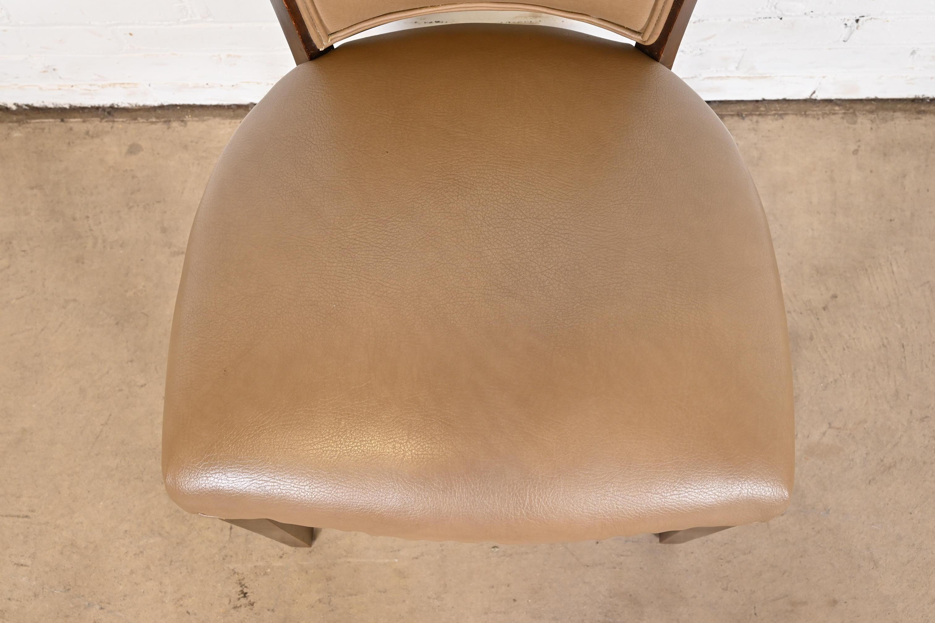 Thonet Art Deco Walnut and Leather Dining Chairs, Set of Eight 6
