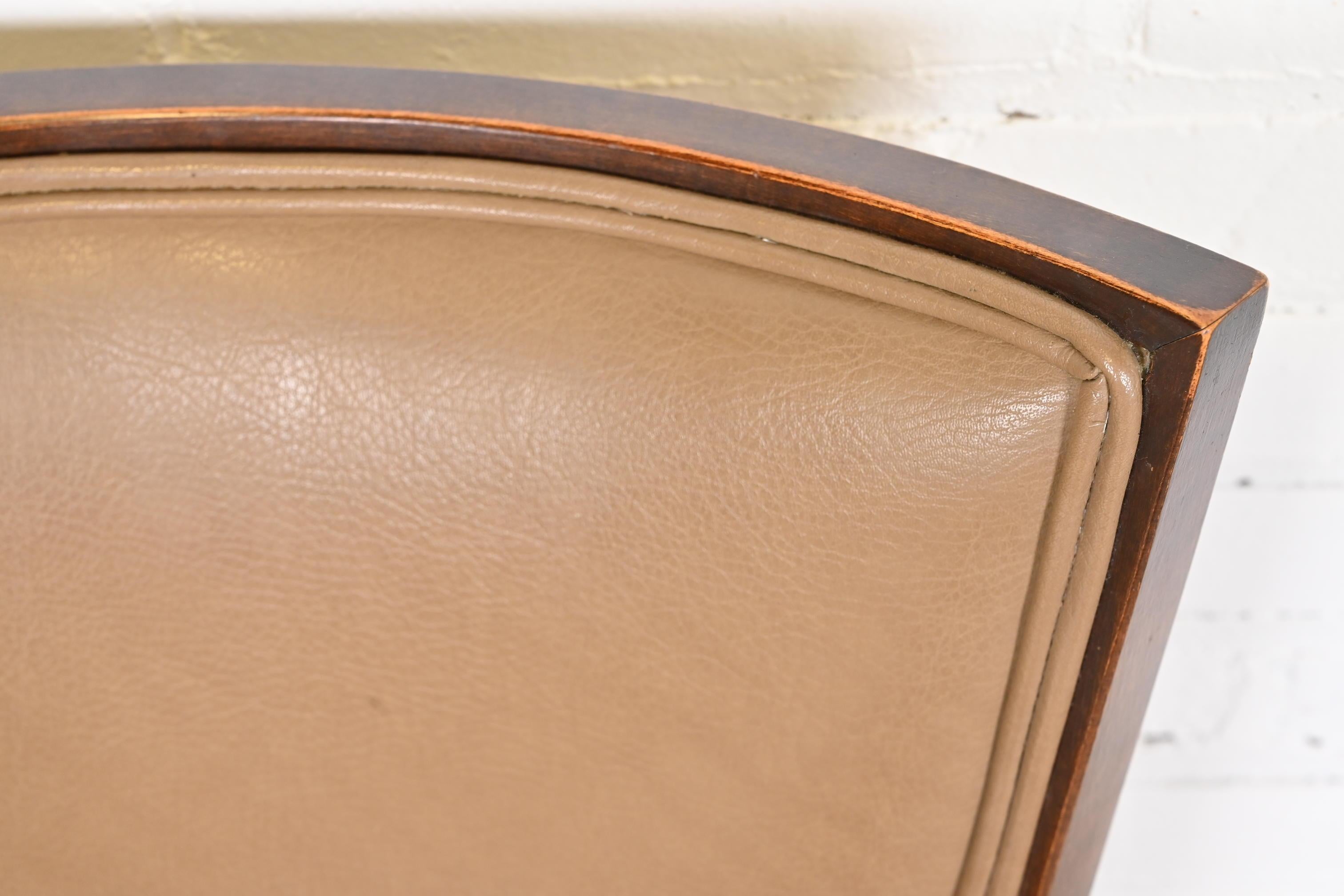Thonet Art Deco Walnut and Leather Dining Chairs, Set of Eight 7
