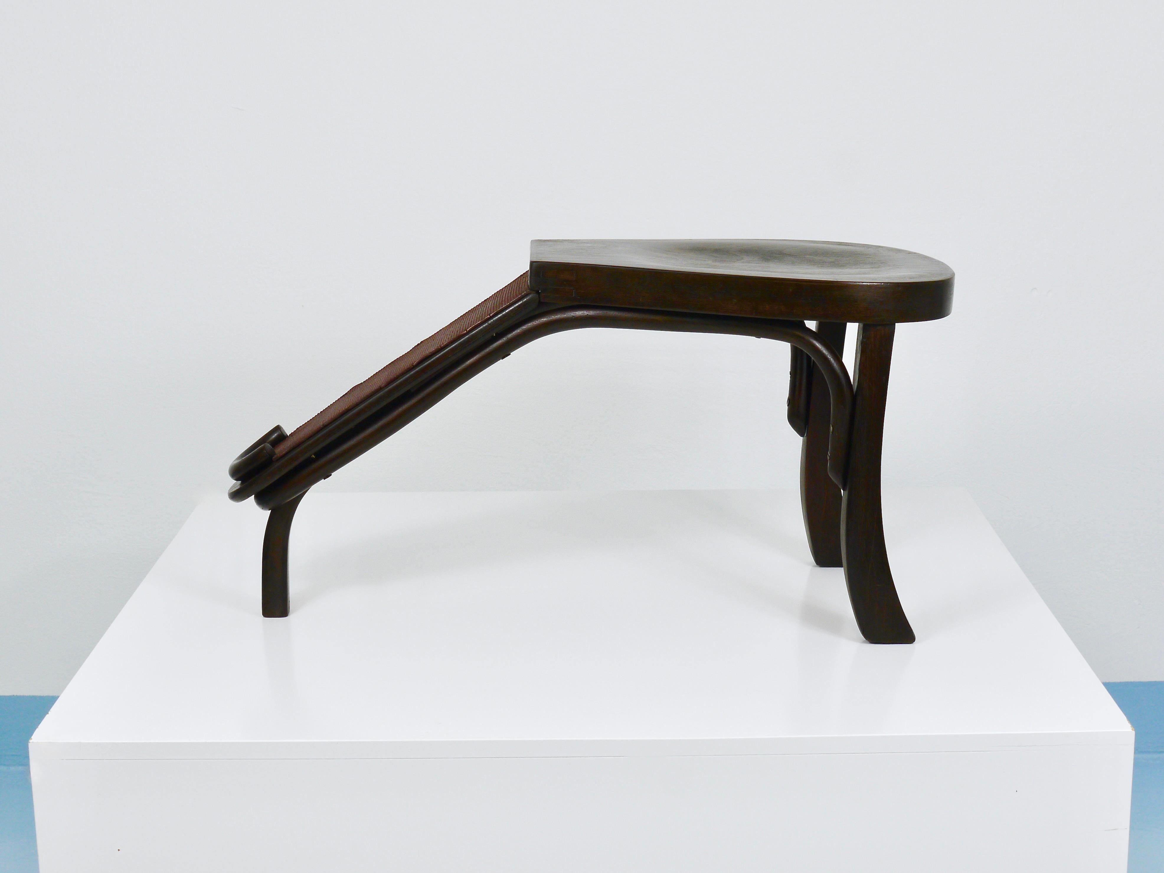 Sgabello da lustrascarpe o da toilette in legno di Thonet Art Nouveau, Vienna, Austria, 1900 in vendita 5