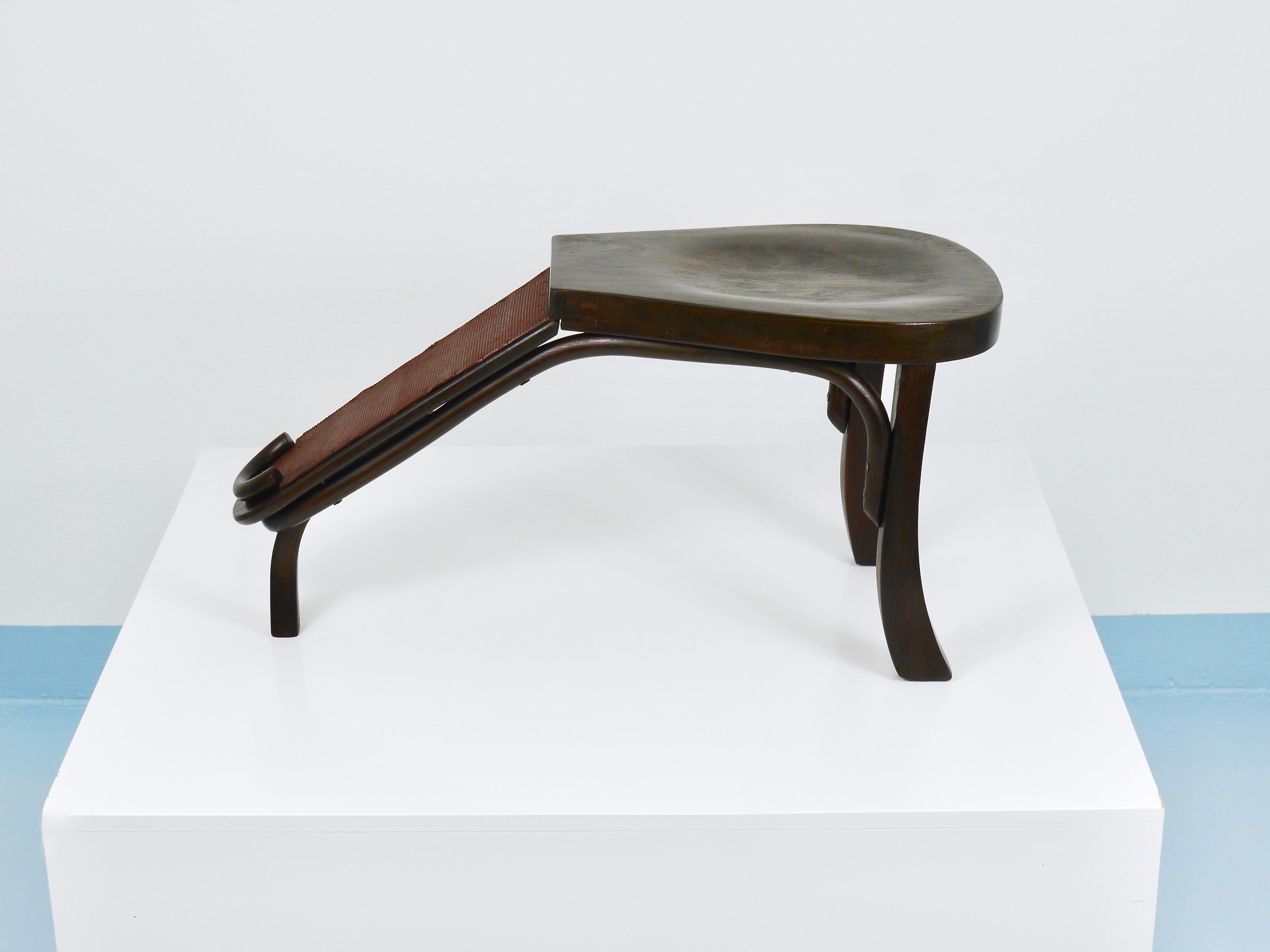 Sgabello da lustrascarpe o da toilette in legno di Thonet Art Nouveau, Vienna, Austria, 1900 in vendita 7