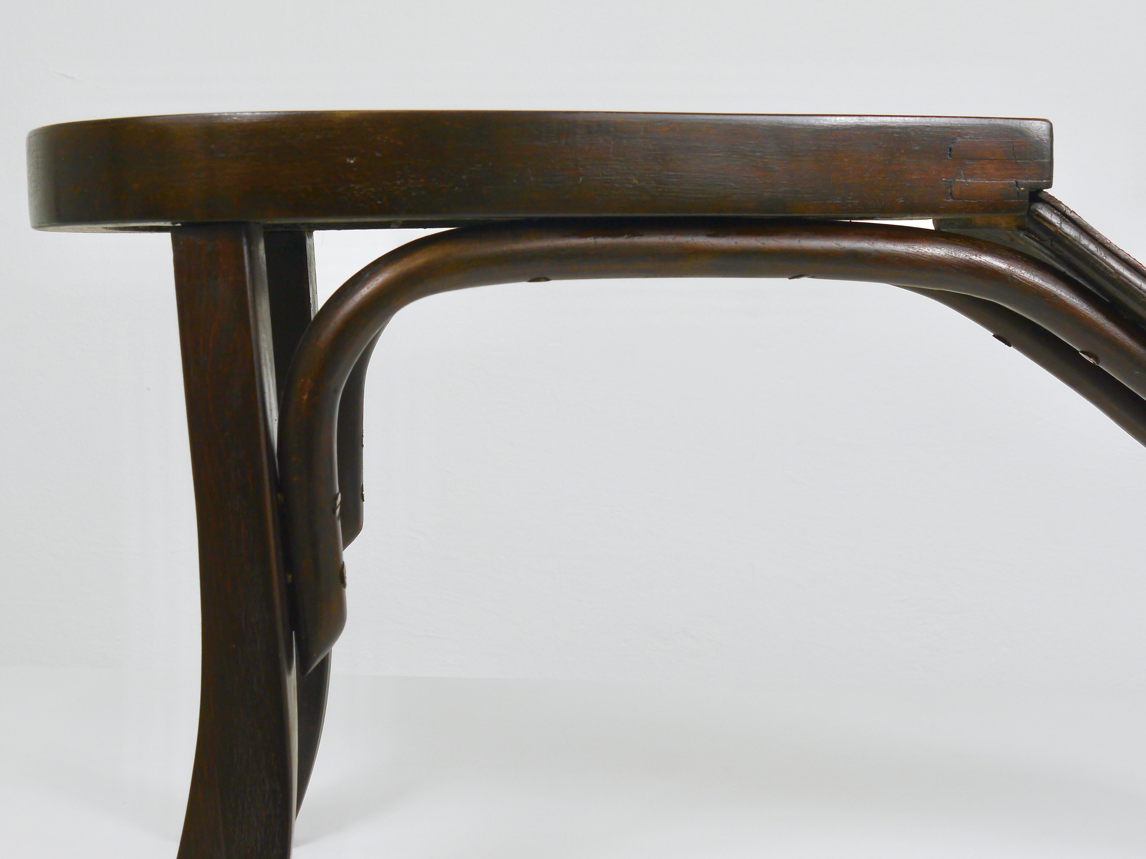 Sgabello da lustrascarpe o da toilette in legno di Thonet Art Nouveau, Vienna, Austria, 1900 in vendita 8