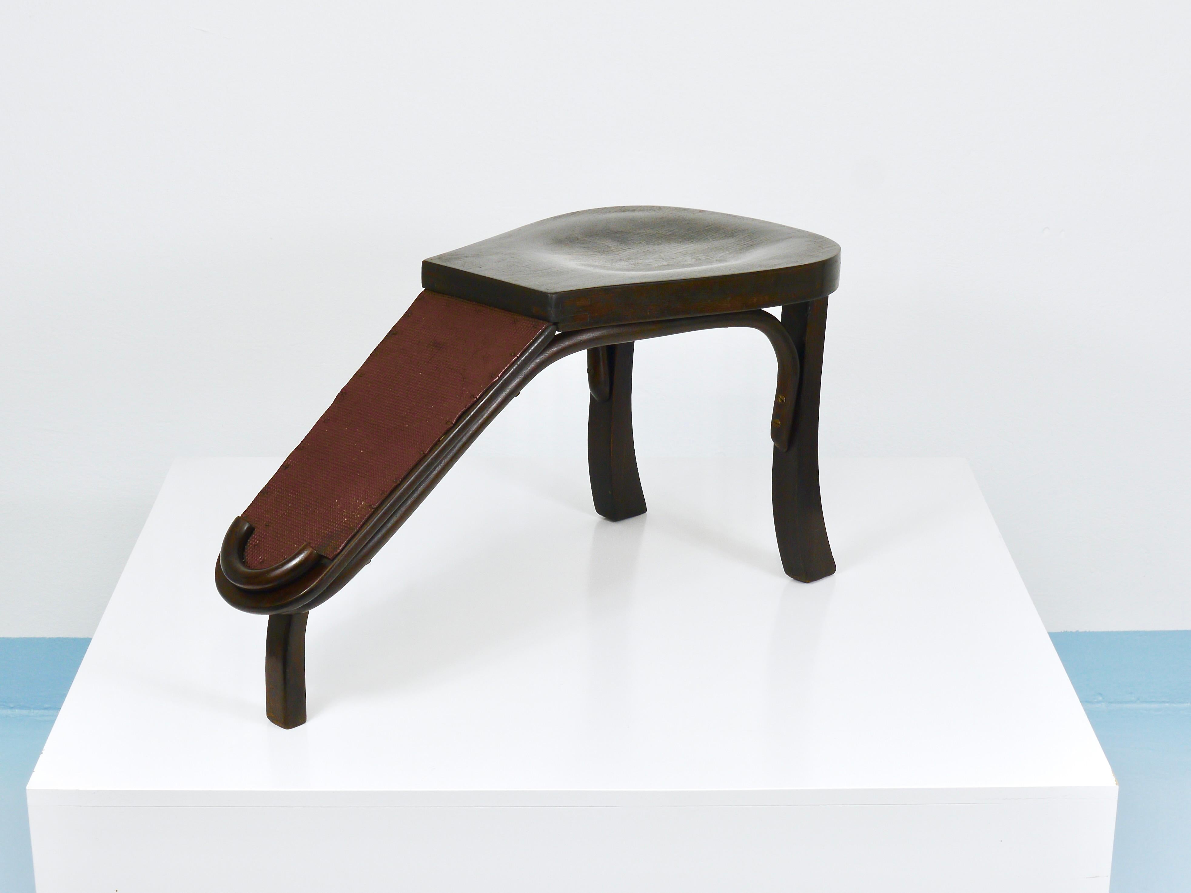 Sgabello da lustrascarpe o da toilette in legno di Thonet Art Nouveau, Vienna, Austria, 1900 in vendita 9